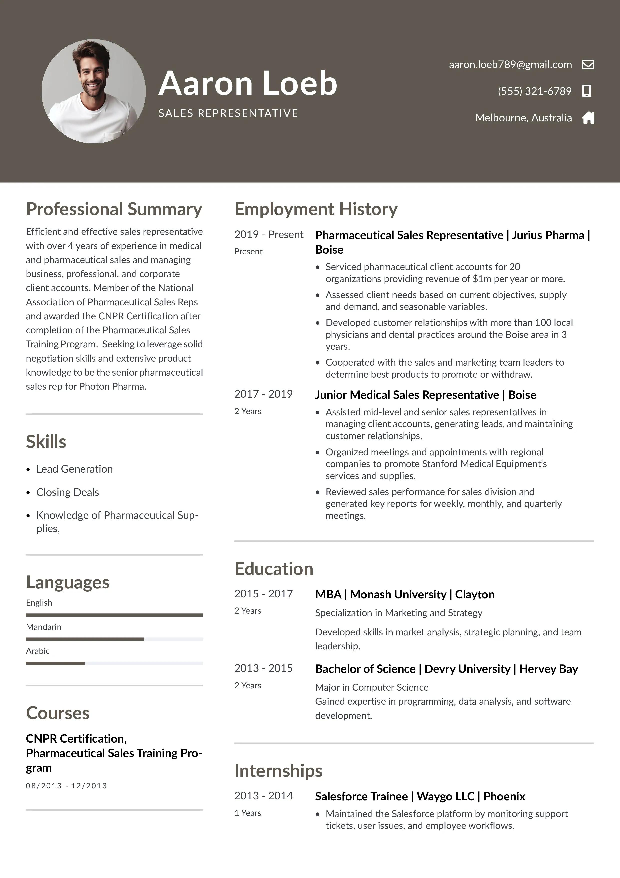 Sales representative