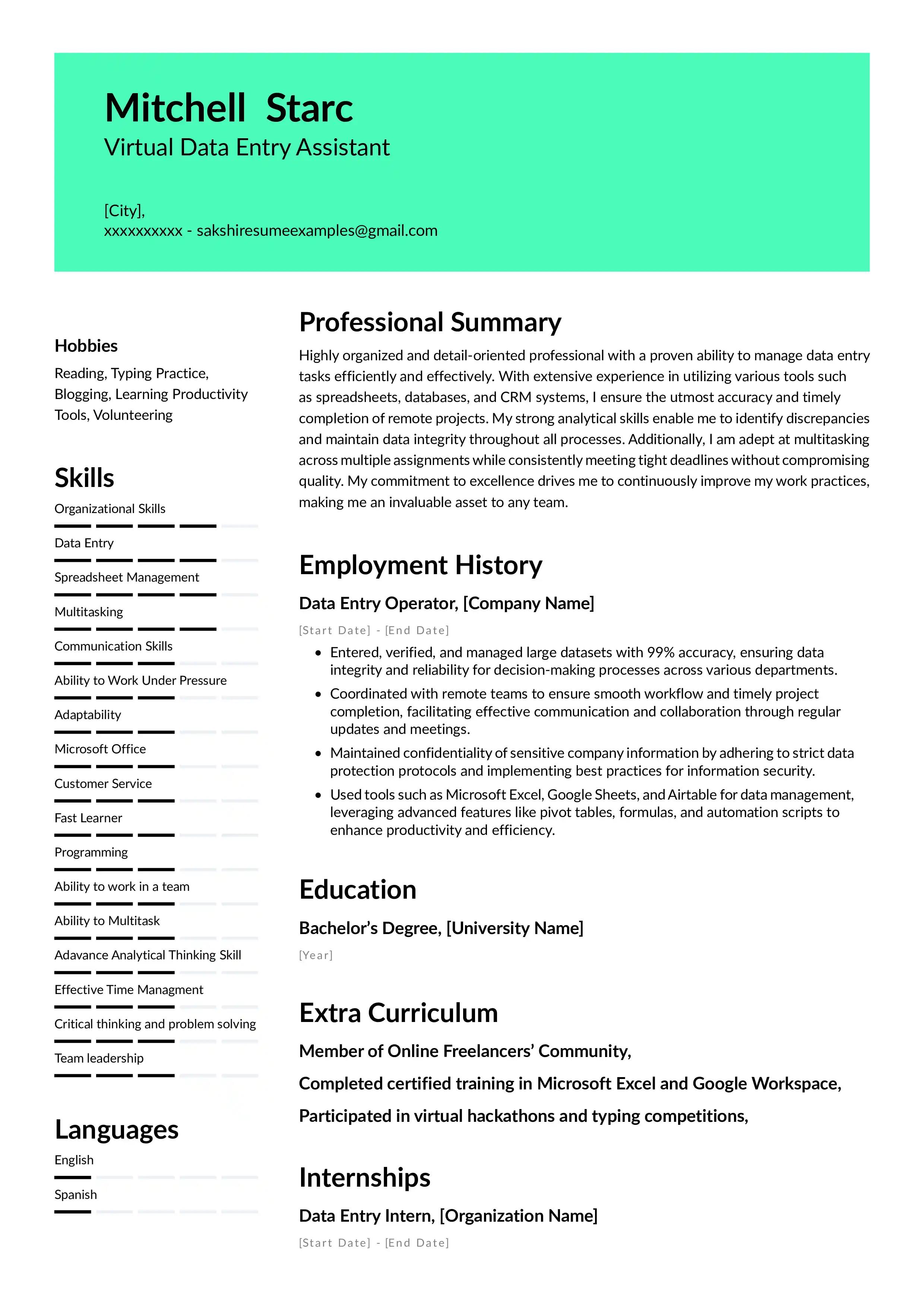Virtual data entry assistant