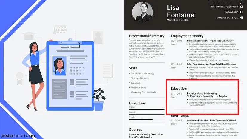 High education section on resume