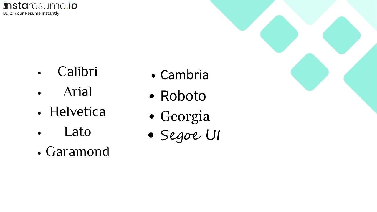 Best fonts for resume