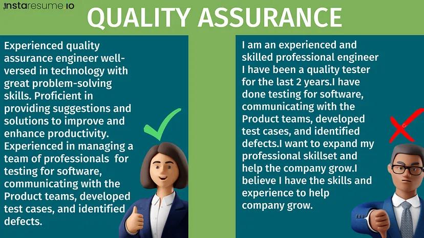 Quality Analyst Resume Professional Summary