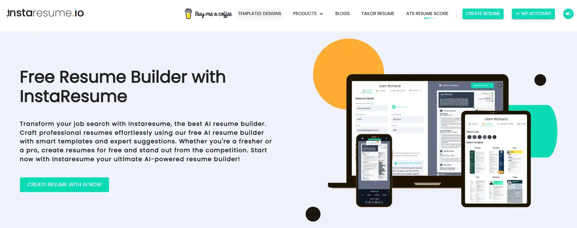 Instaresume.io AI Resume Builder