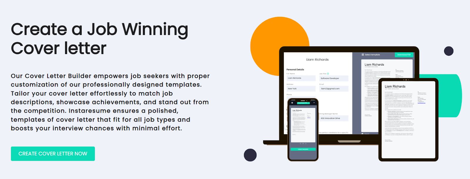 Cover Letter Builder by Instaresume.io
