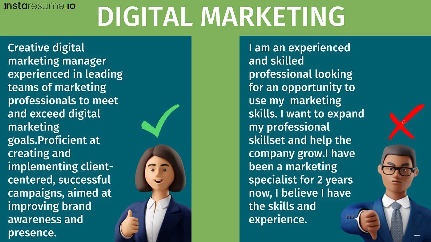 Digital Marketer Profile Summary