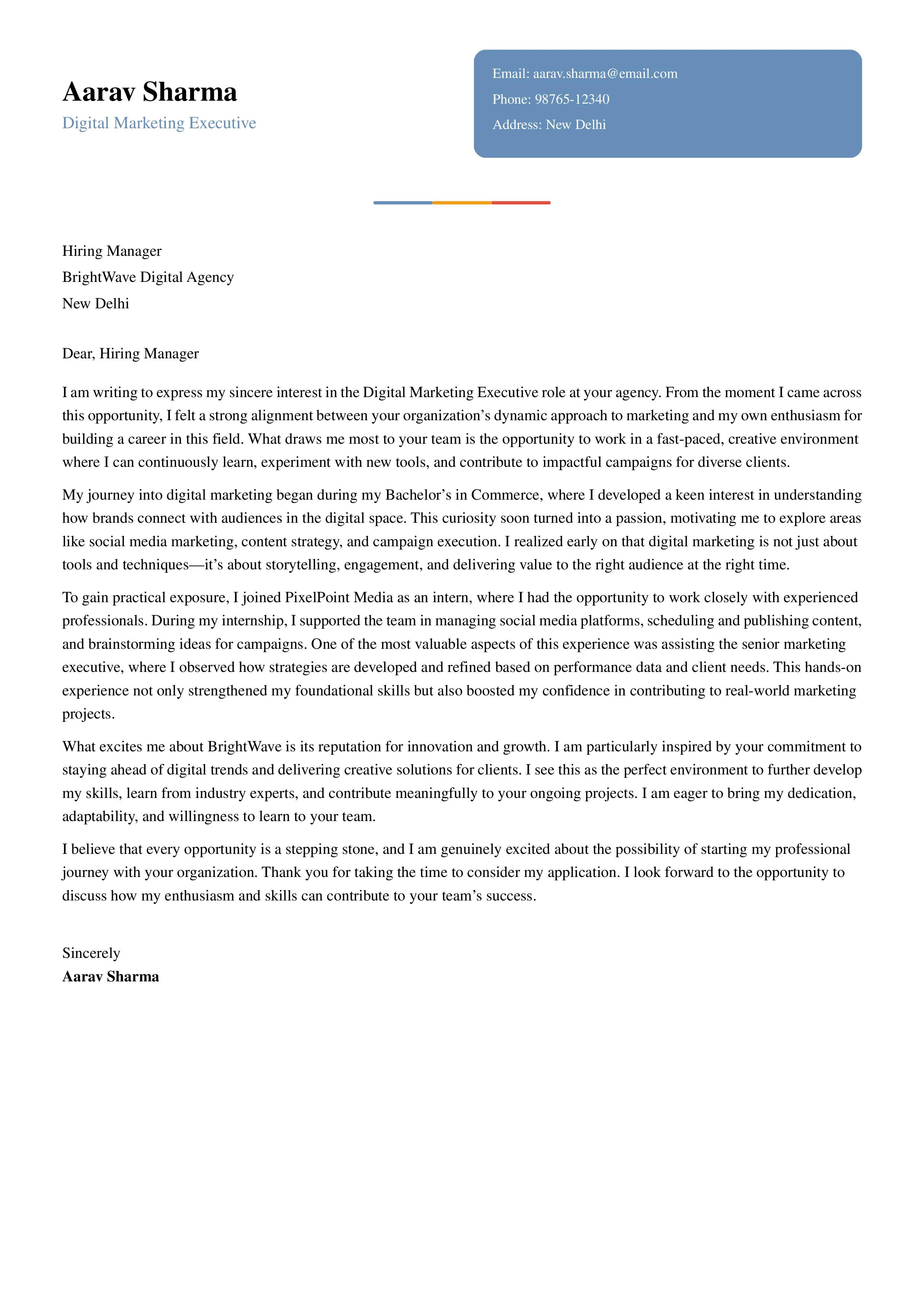 Corrected & Expanded Cover Letter Example