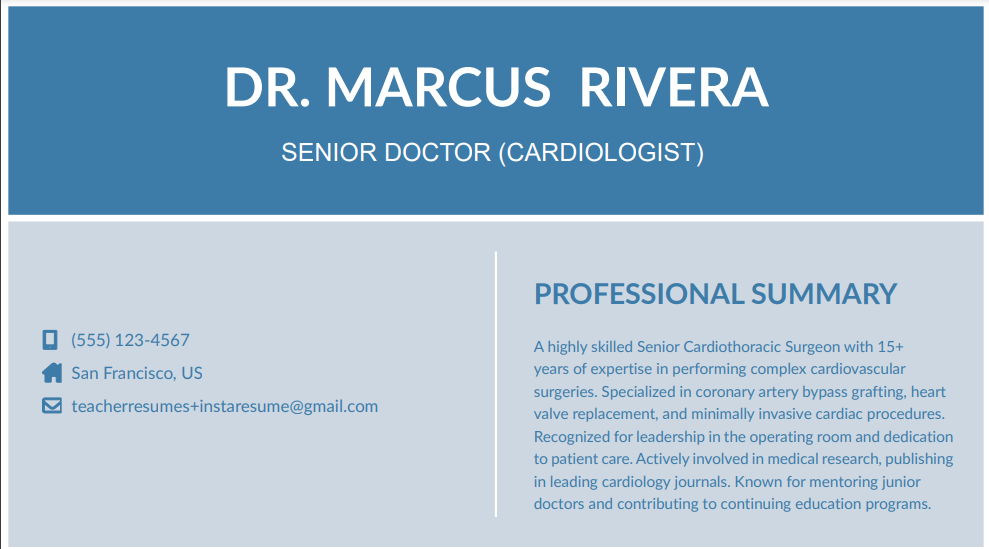 Resume summary