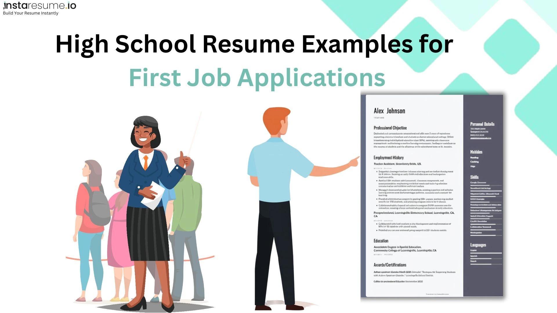 High School Resume Examples for First Job Applications