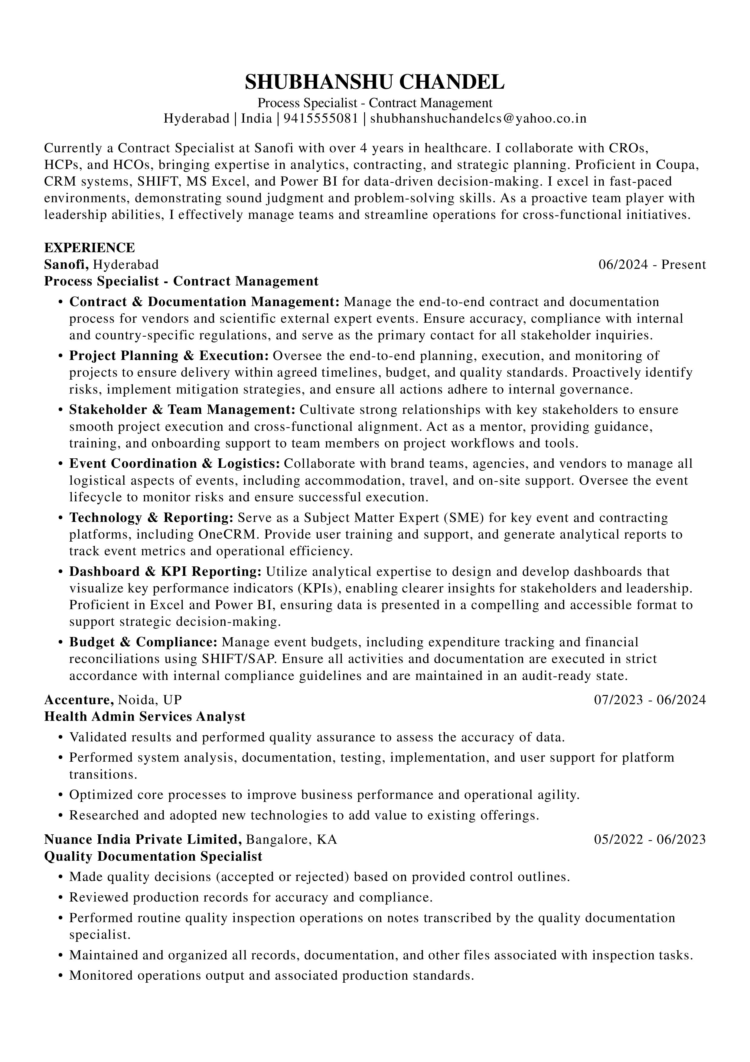 Professional resume template