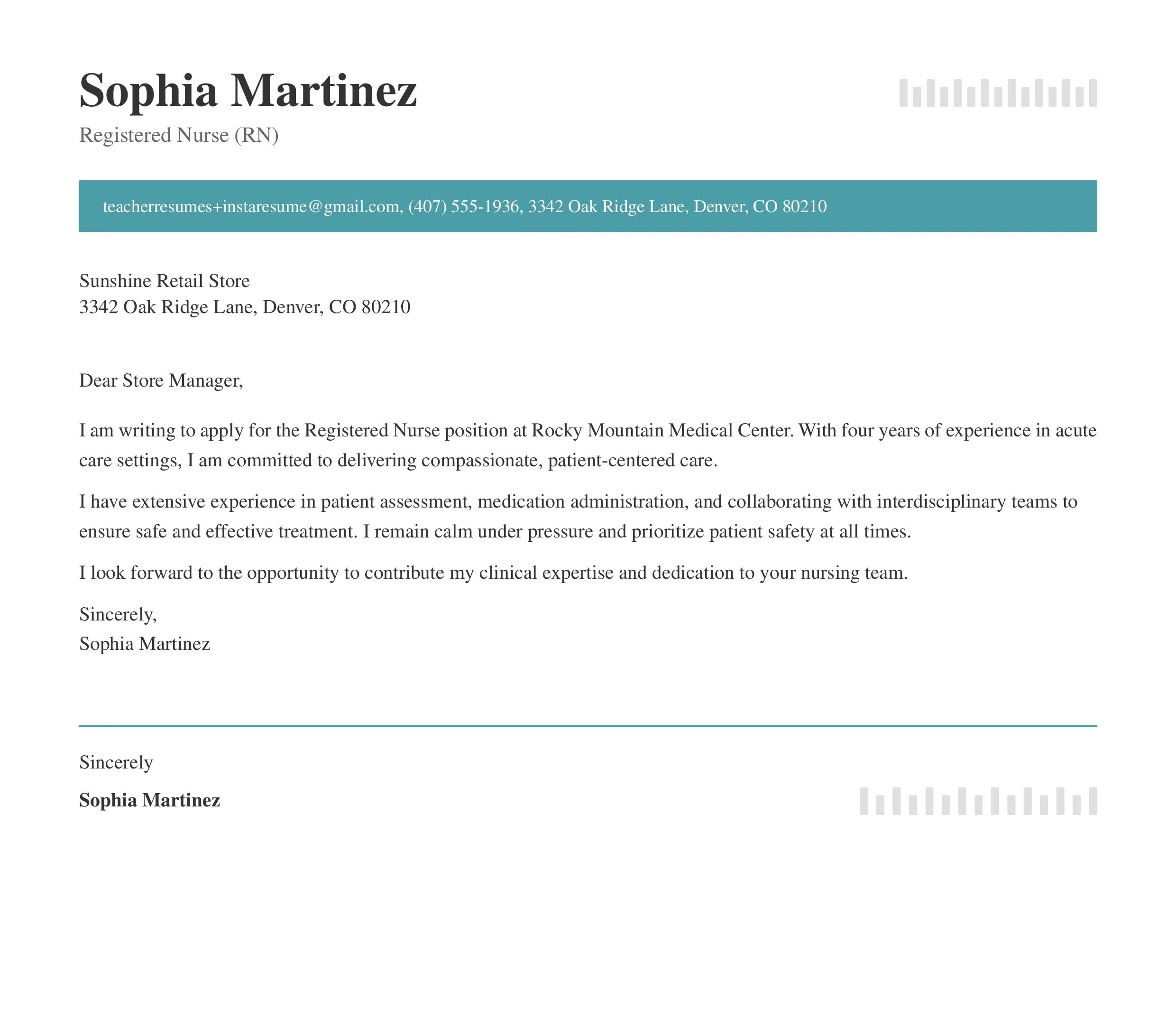 Cover letter example