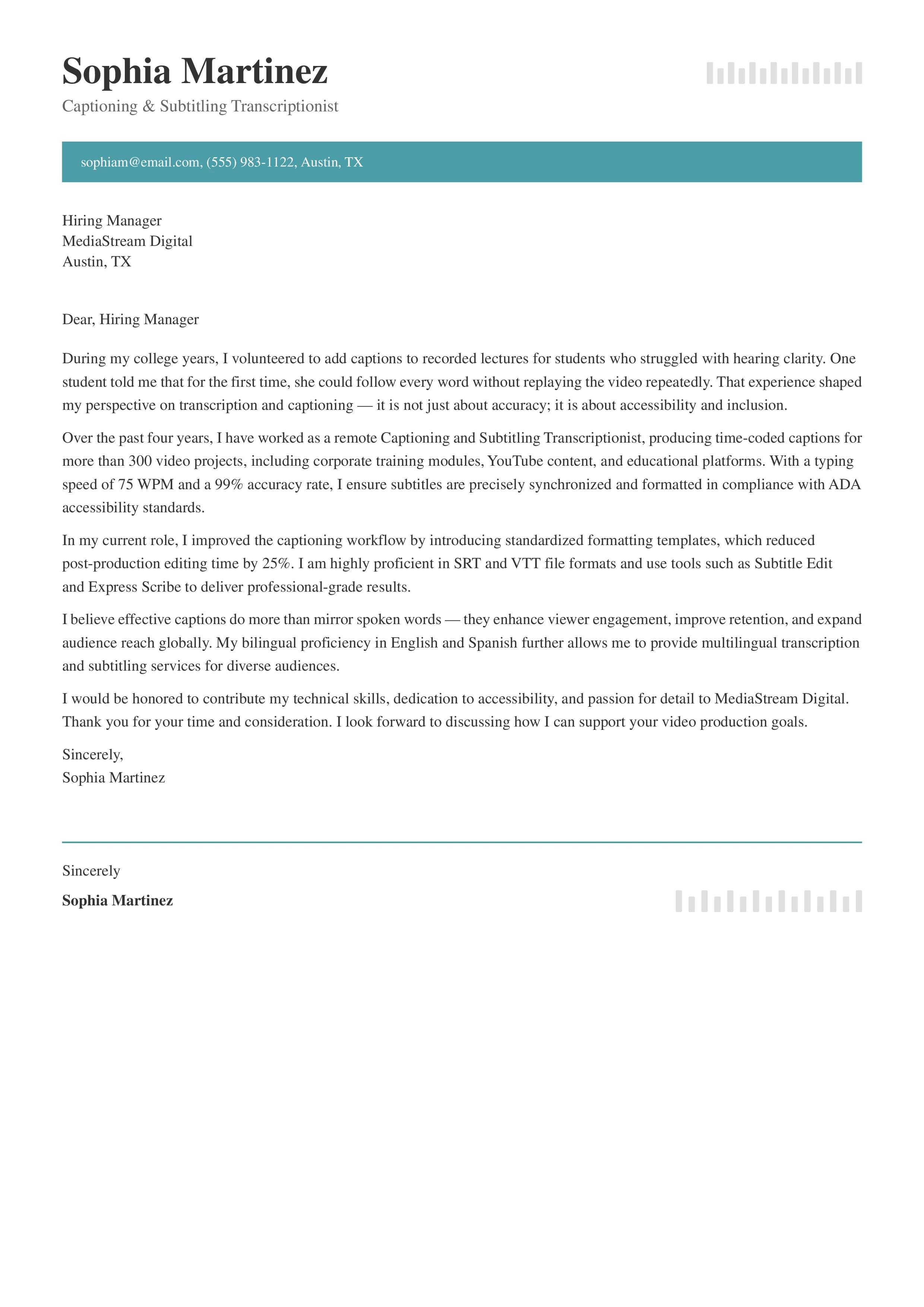 Captioning & Subtitling Transcriptionist