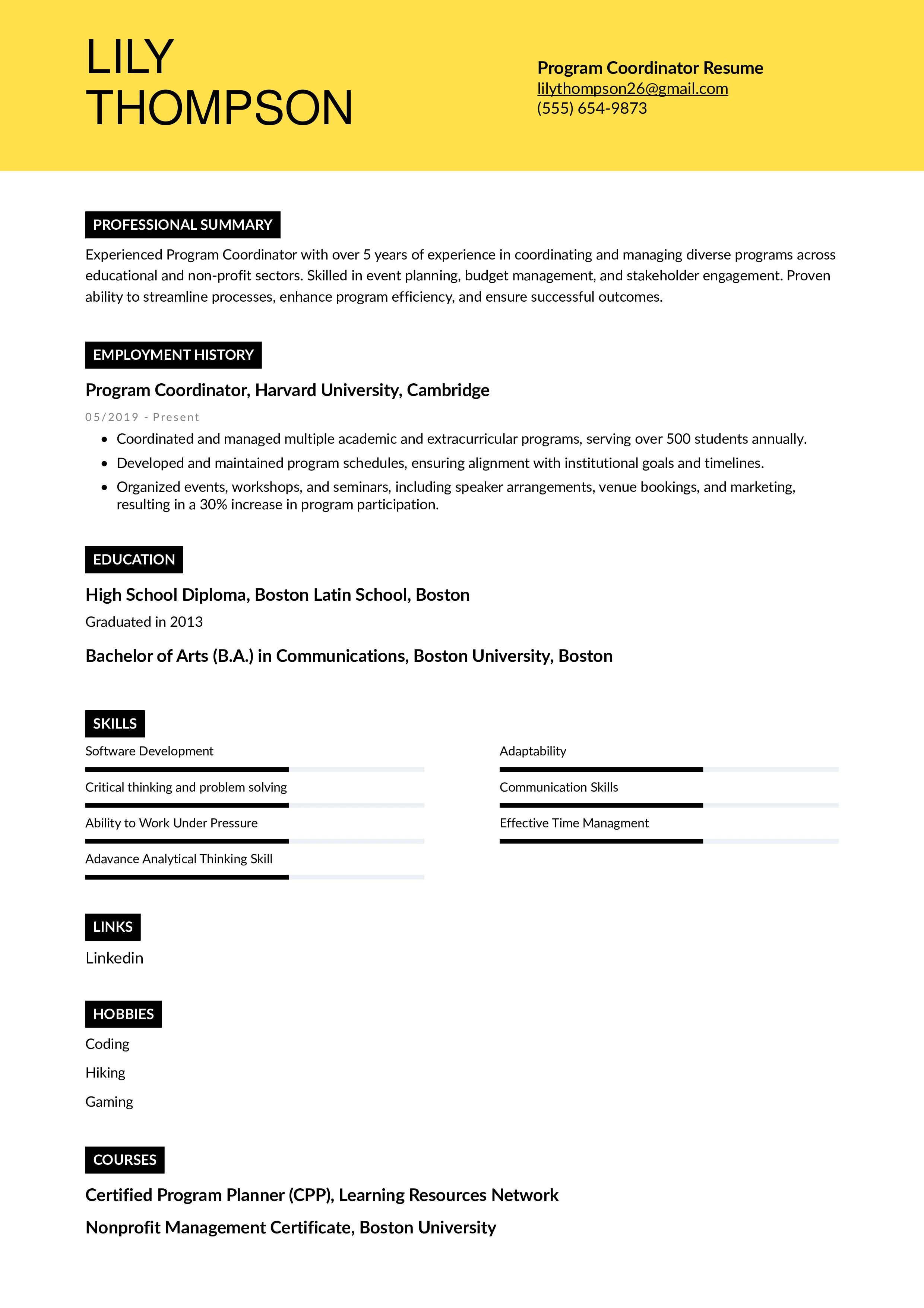 Combination Resume Template
