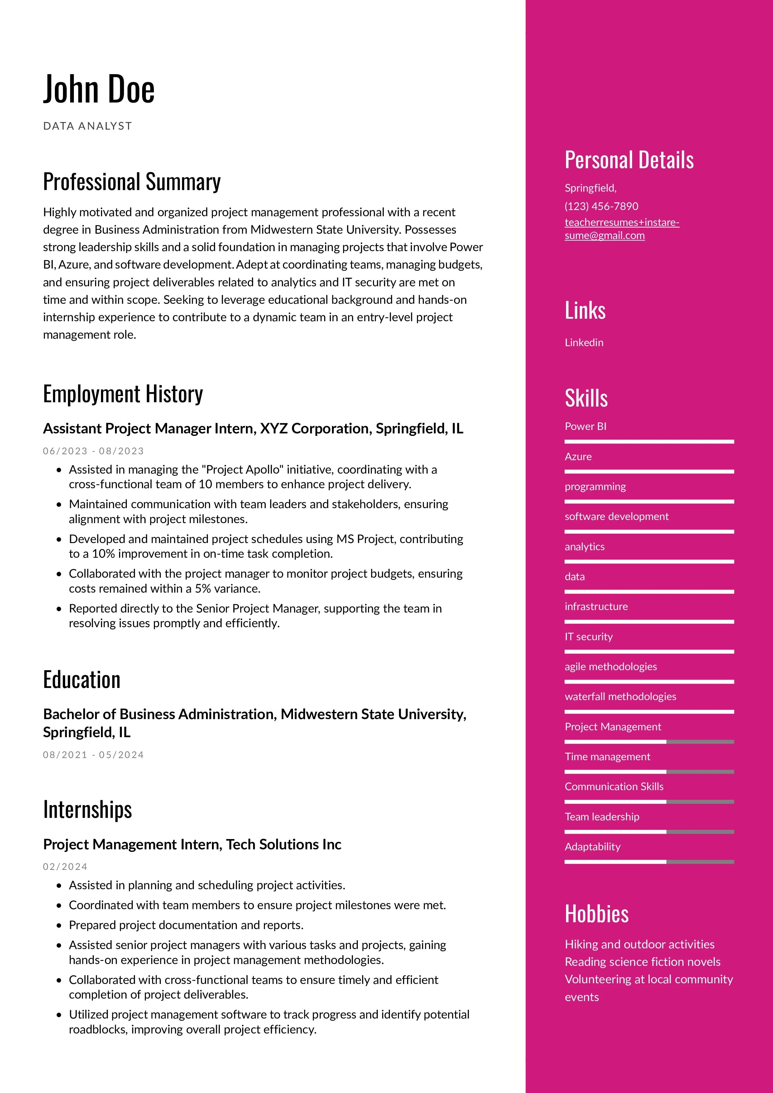 Resume example