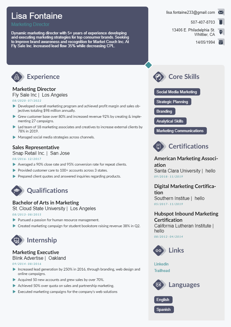 COMBINED RESUME TEMPLATE