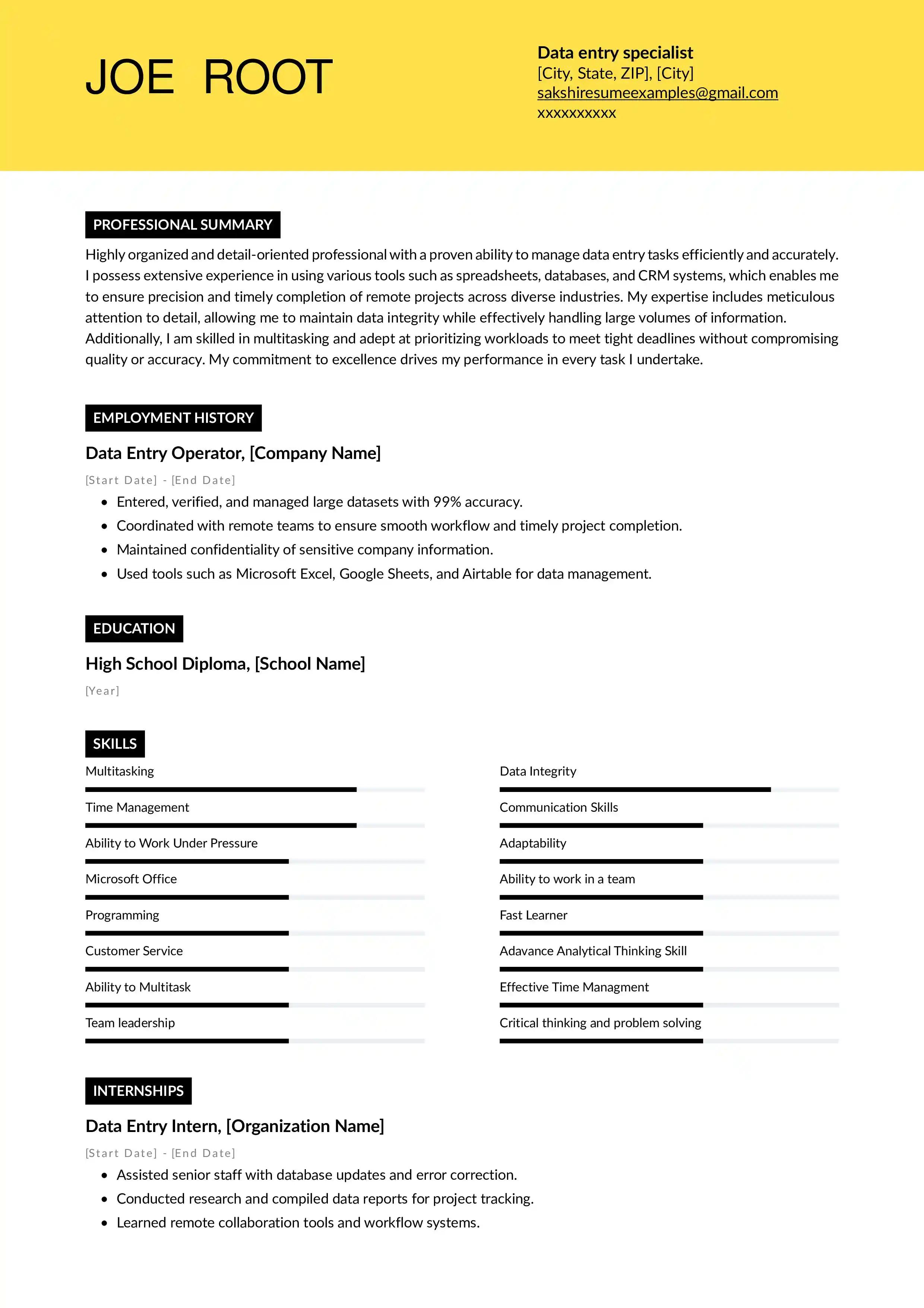 Data entry specialist