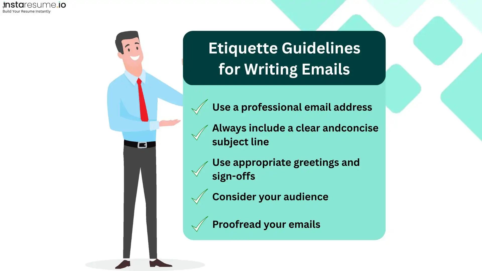 Etiquette guidelines for writing emails