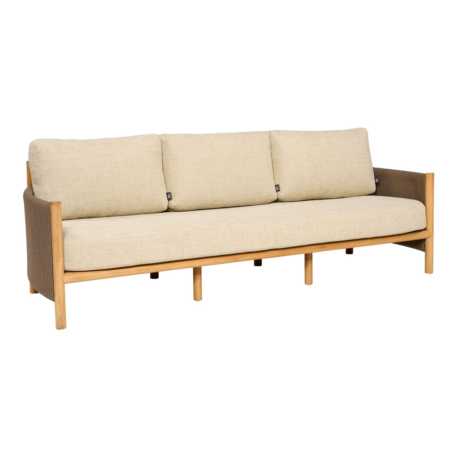 Luxe driezitsbank voor in de tuin met all-weather stof.