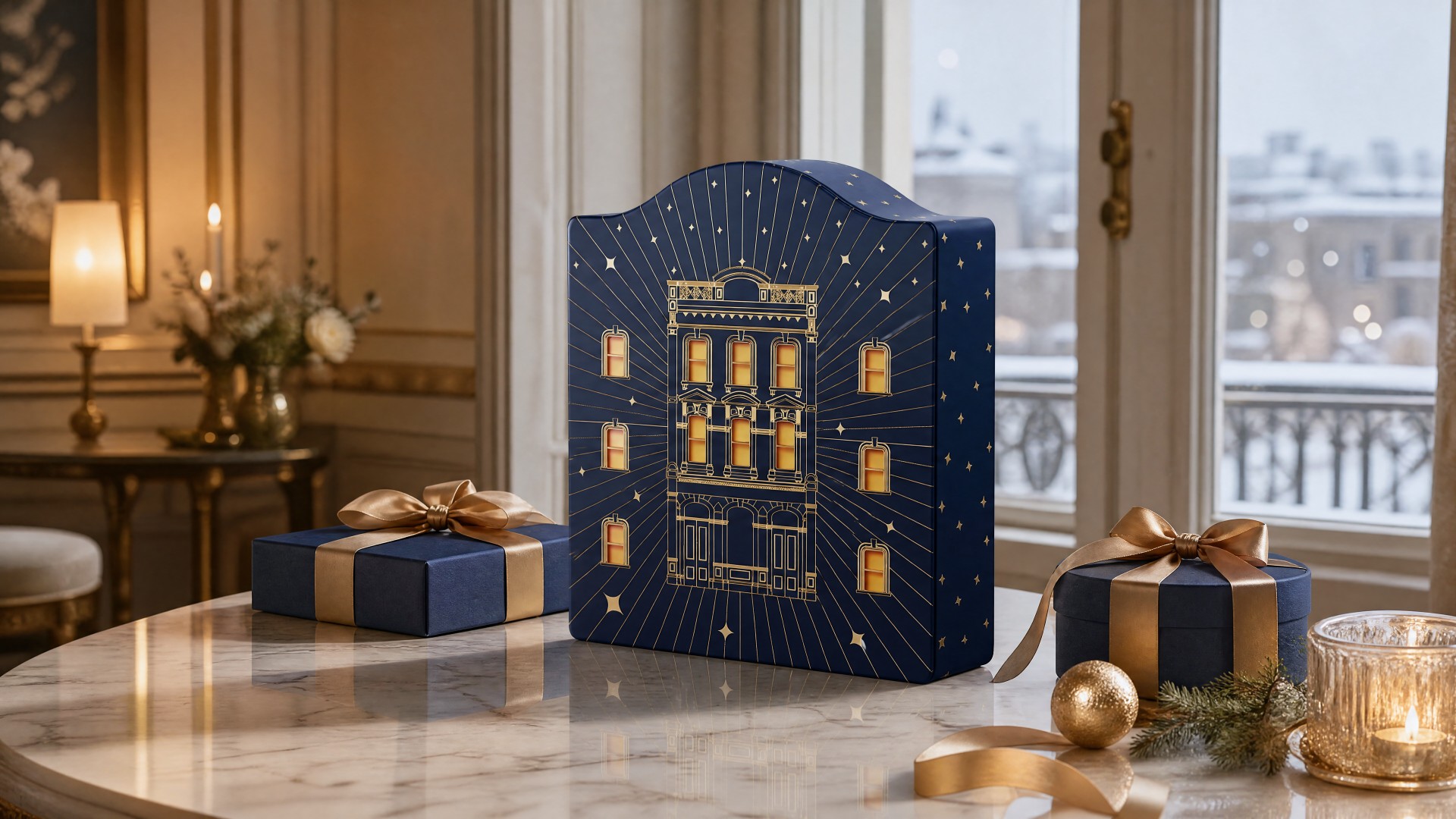 The complete palace gift presented as a premium Christmas object