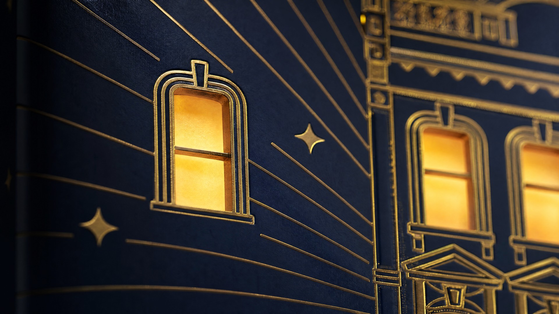 A sequence of illuminated openings suggests the twelve-step rhythm of the calendar