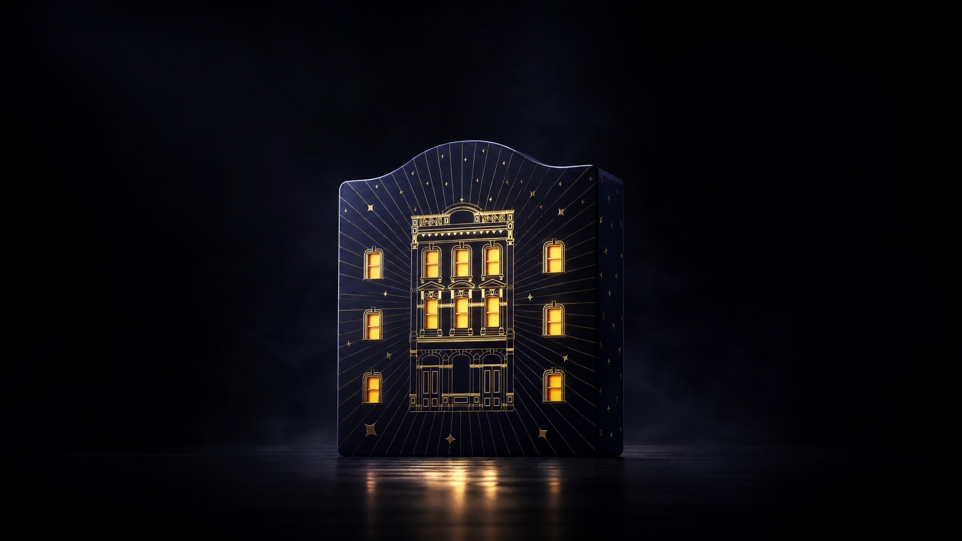 A detail of the gift object where facade, light and tactility meet