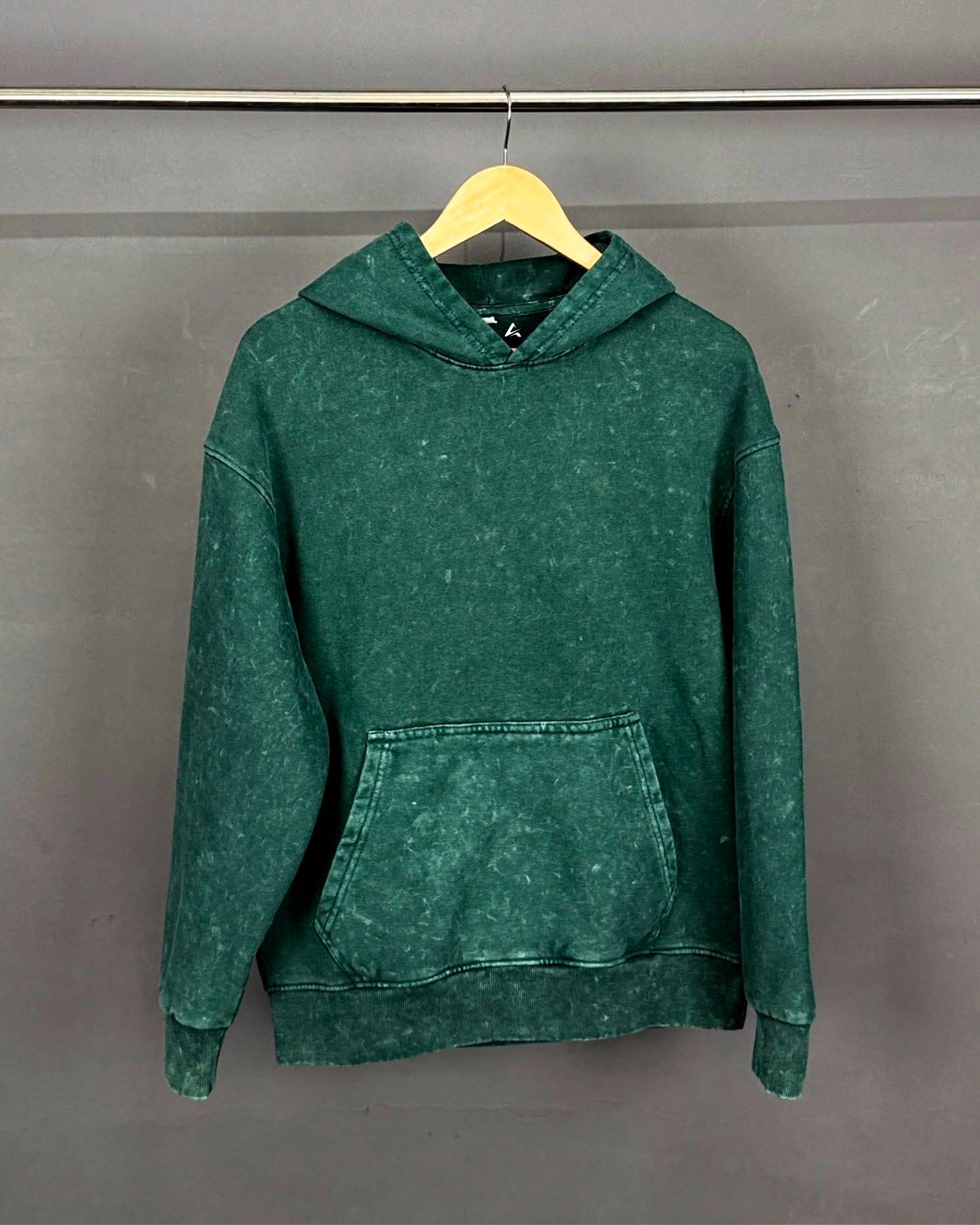 Green Acid Wash Oversize Hoodie