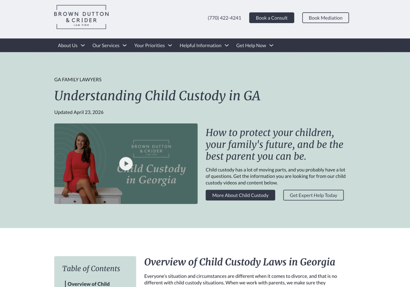Brown Dutton & Crider Website
