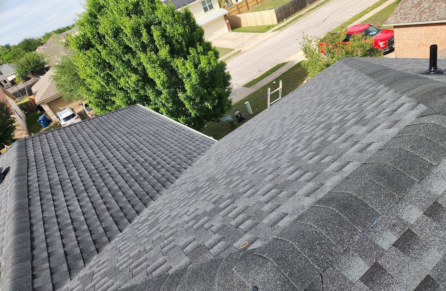 Shingle roofing at a home in Lavaca Loop, Elgin, TX, by Austin Pro