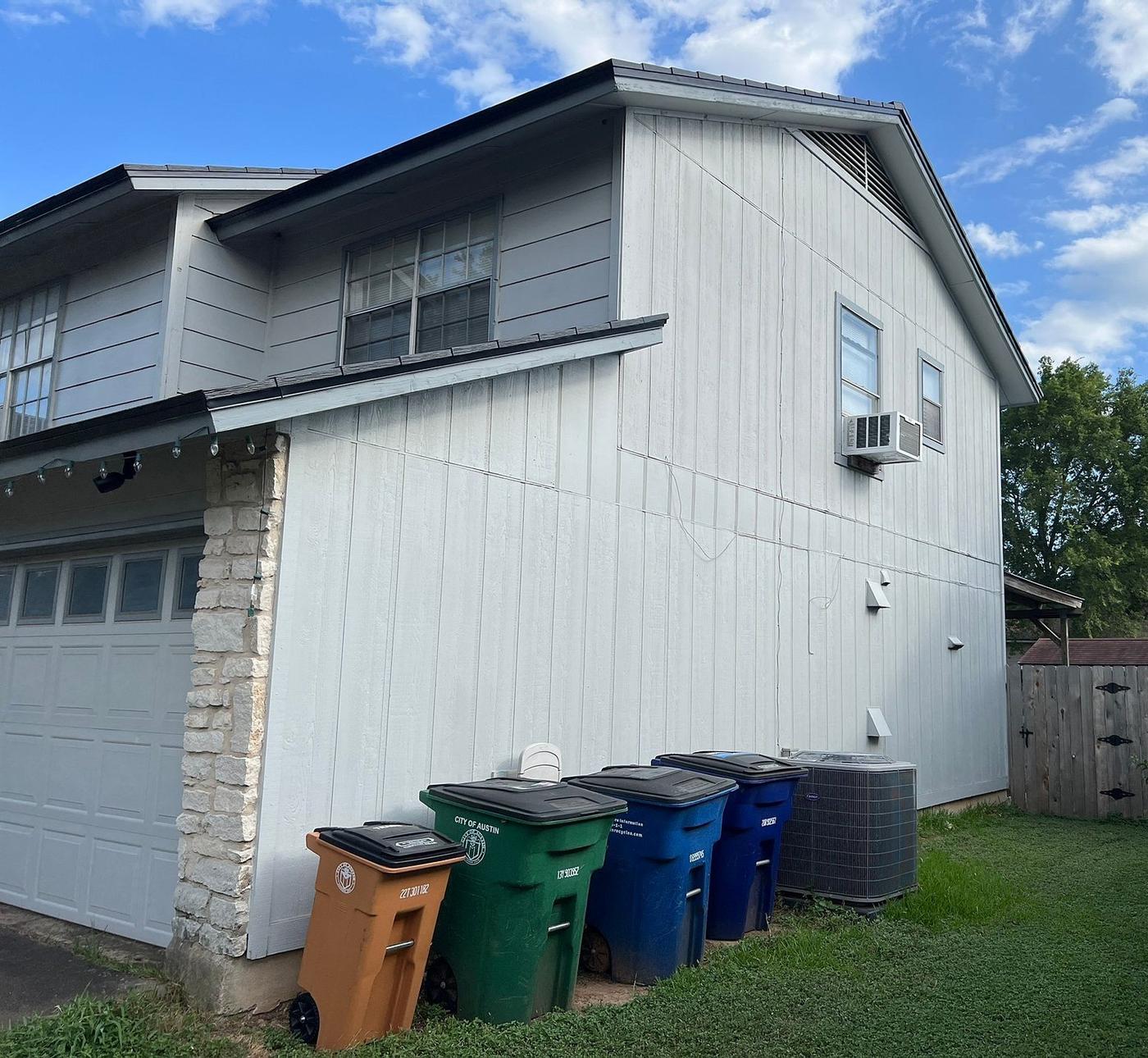 Before the windows & siding project — home exterior in Brodie Lane, Austin