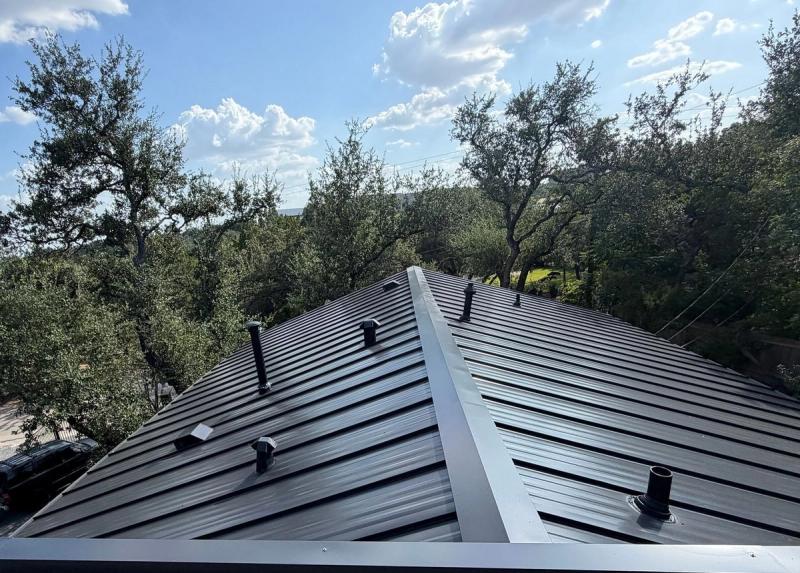 McElroy Metal Snap Lock Standing Seam detail — Hillside Vista, Austin