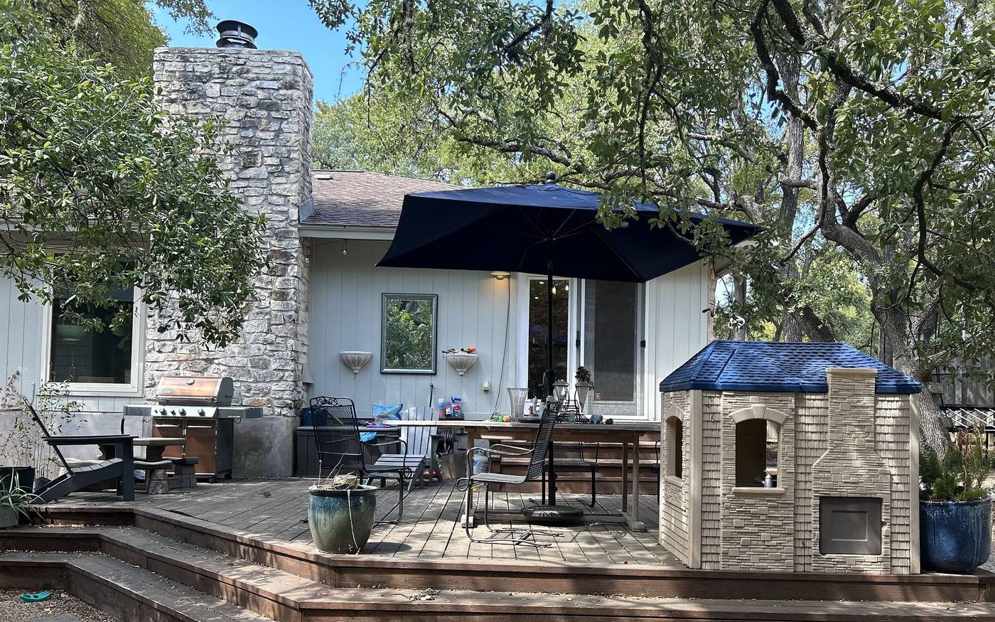 Before: the patio at our Barton Creek, Austin job