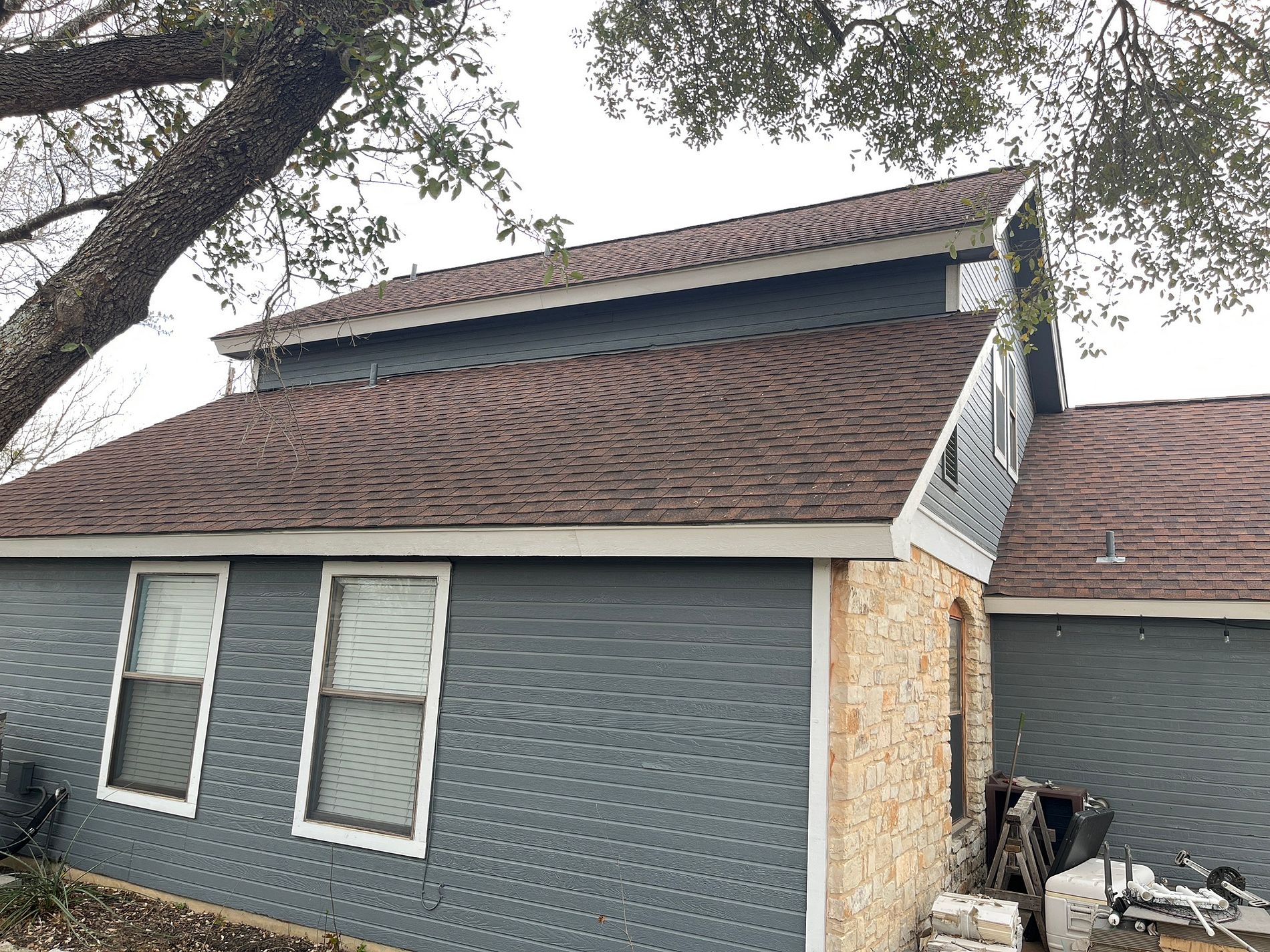 Before: the old roof at our Fairview, Round Rock job