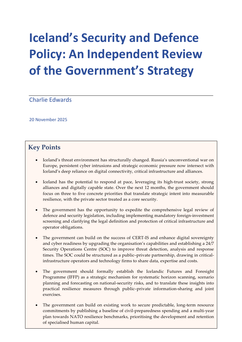 Iceland's Security and Defence Policy