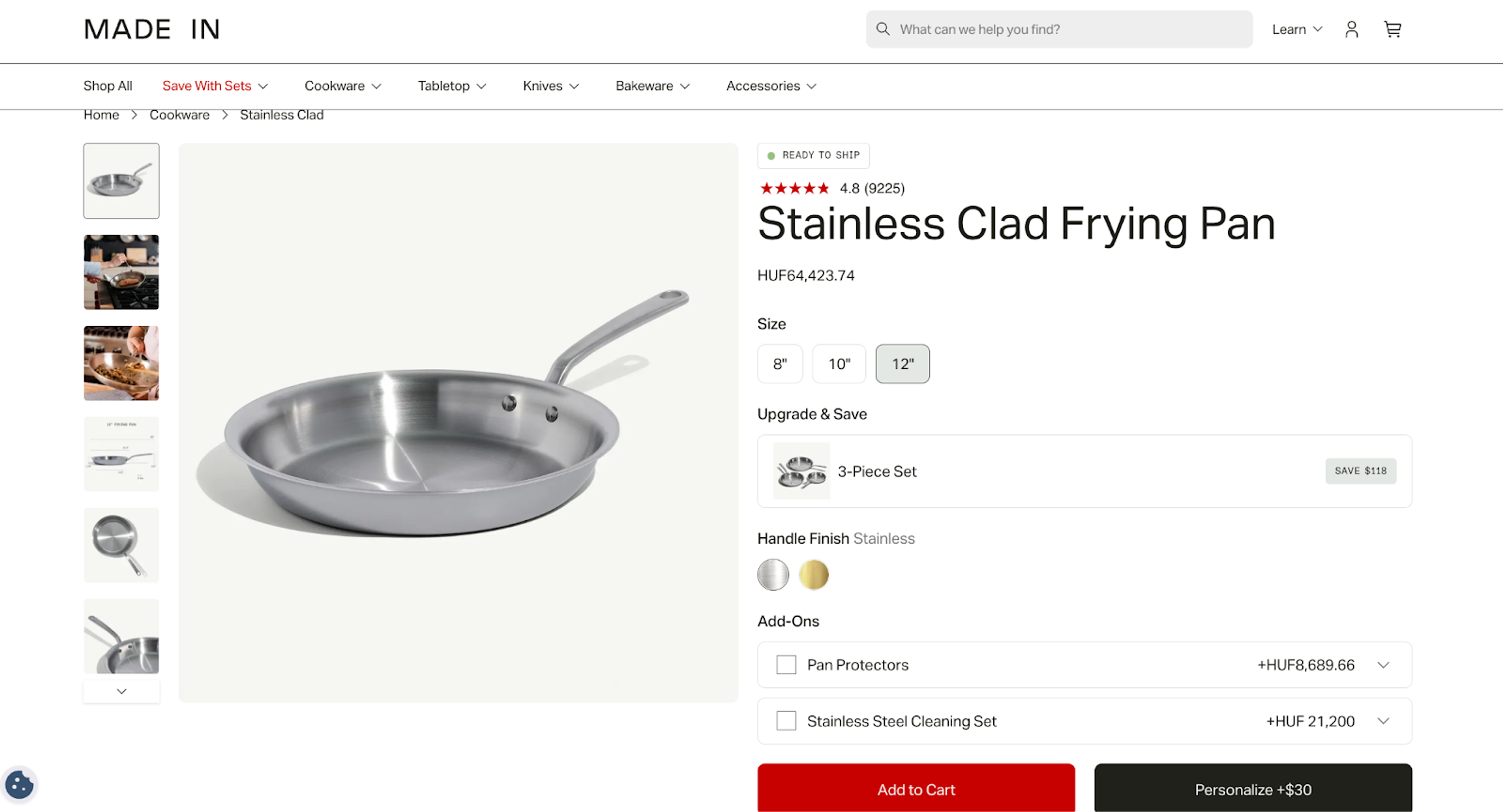 Made In product page