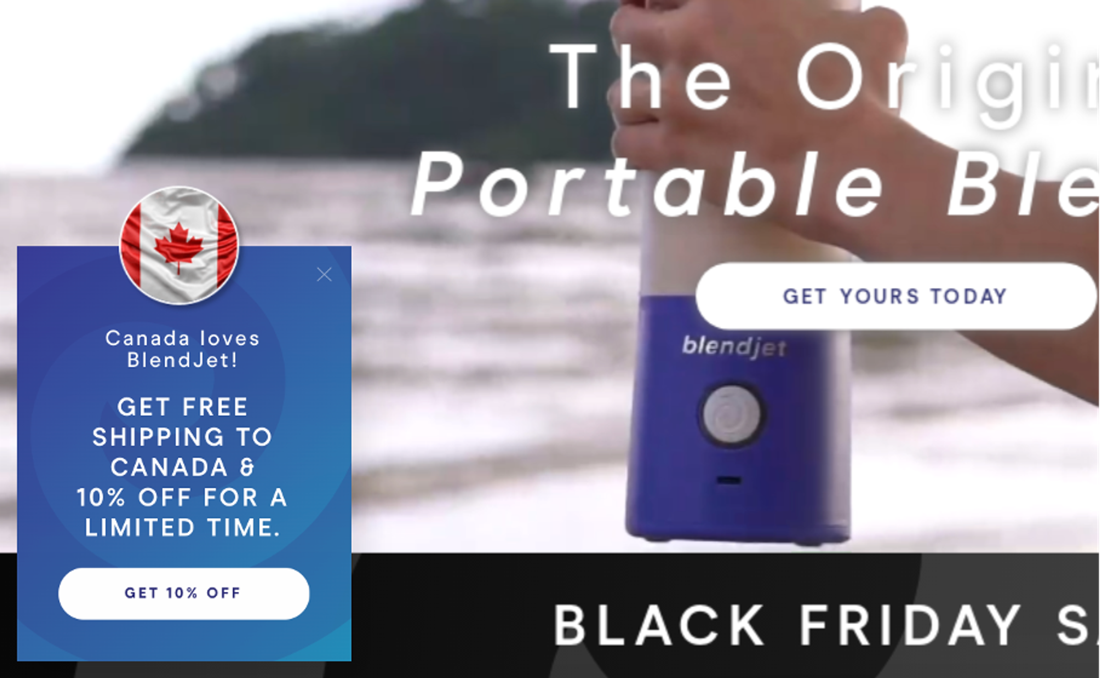 Personalized popup offering deals based on the user's geo location.