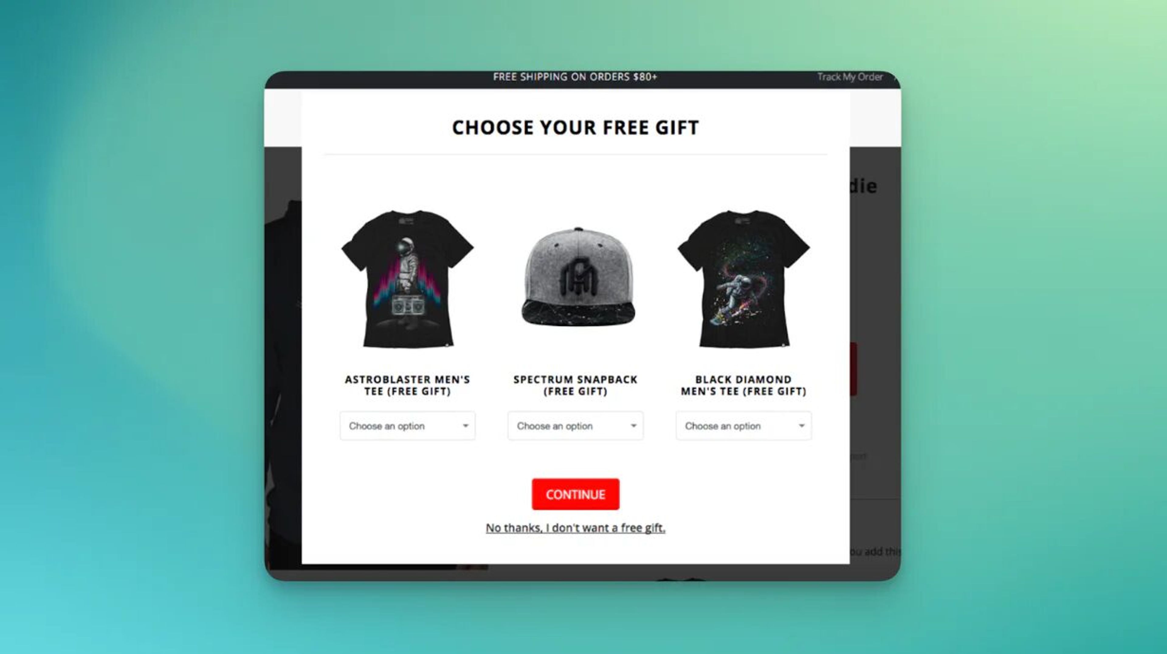 Free gift discount to boost sales.