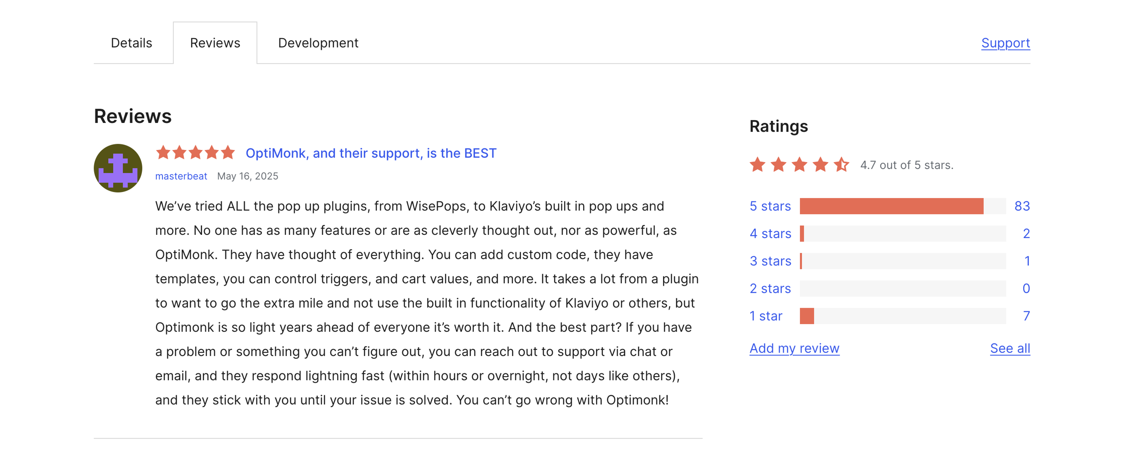 Wordpress reviews