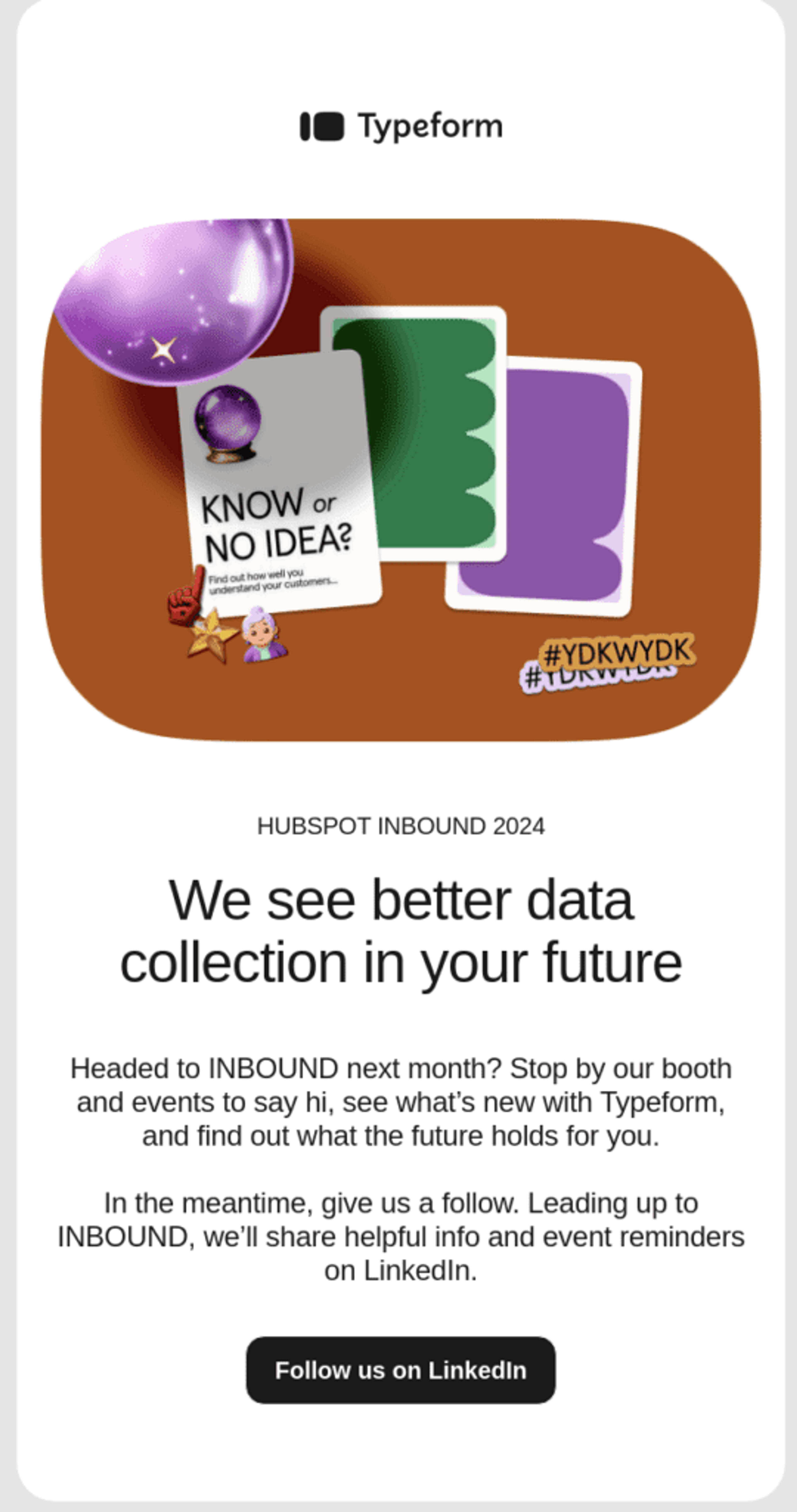 Typeform example for event invitations