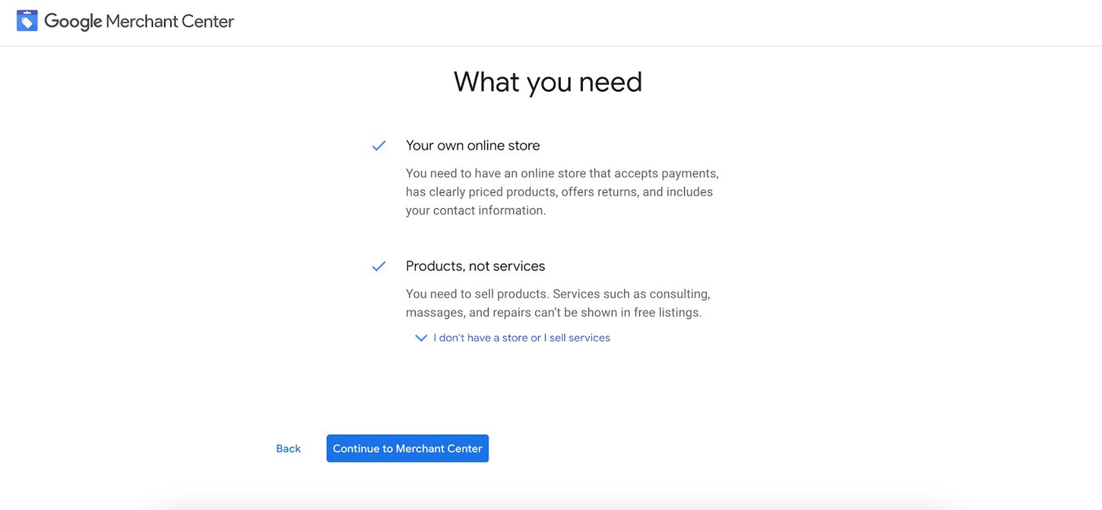 After that, head to the Merchant Center feed.