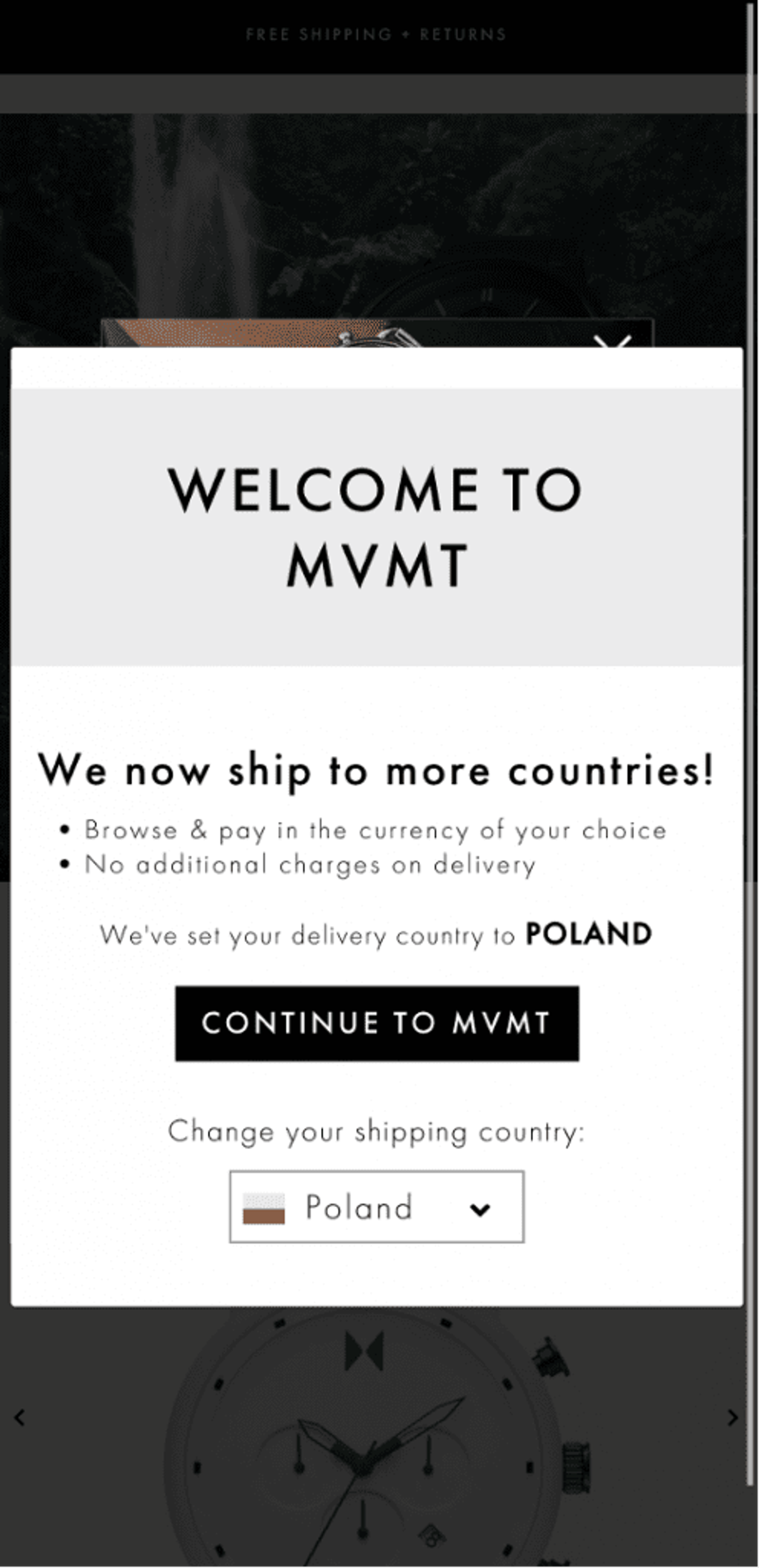 MVMT mobile landing page example