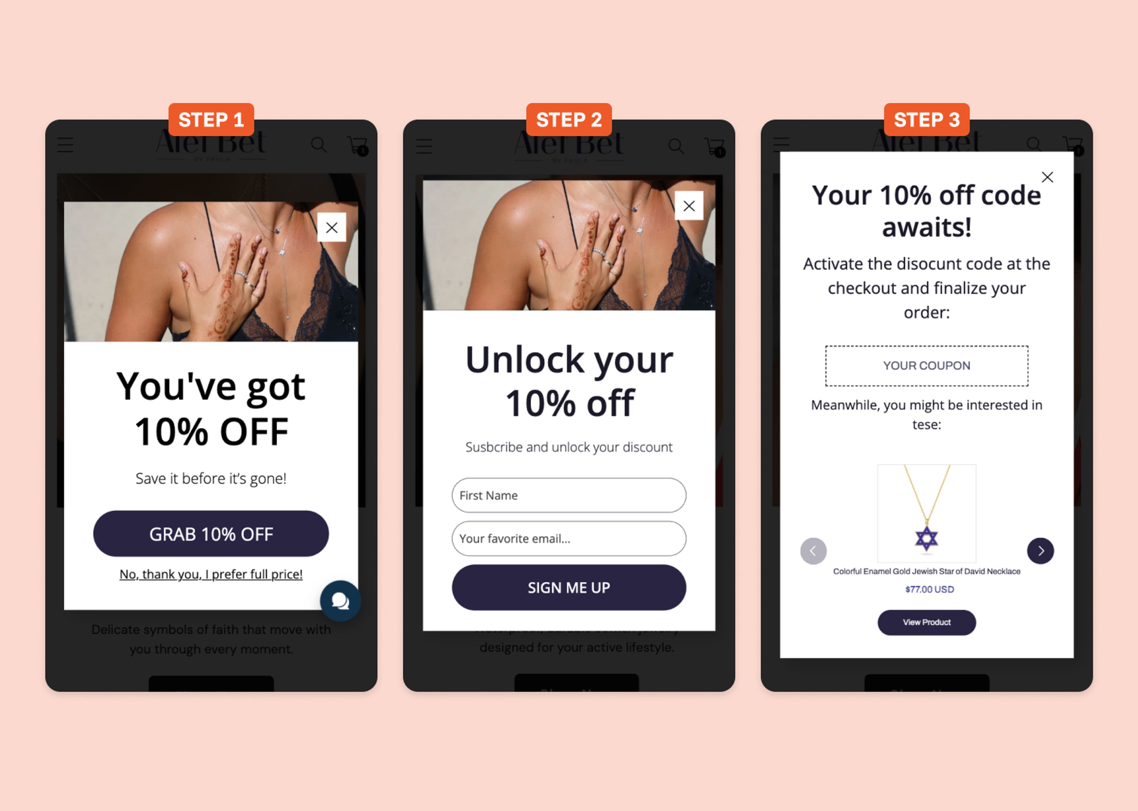 Alef Bet welcome mobile popup