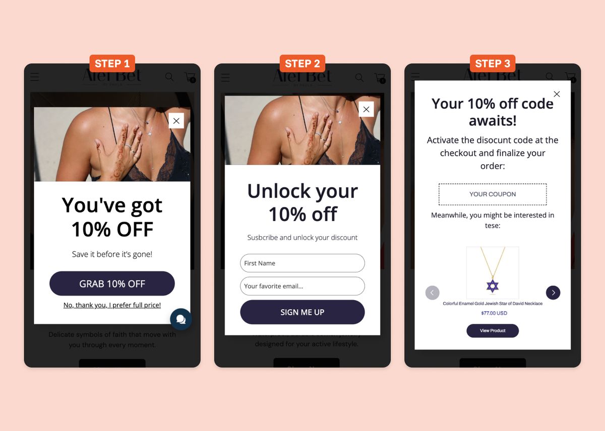 Alef Bet welcome mobile popup