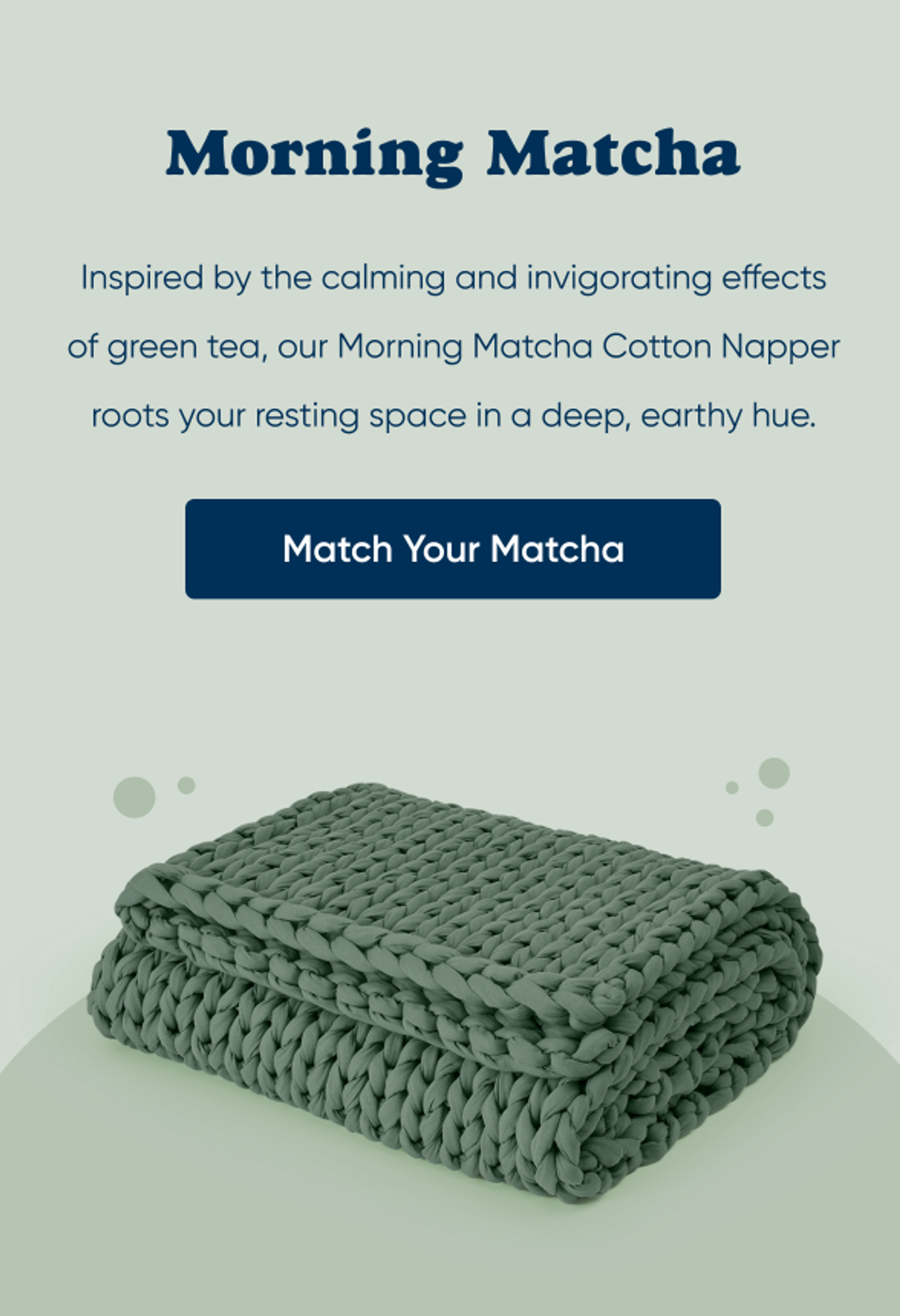 Bearaby "Match Your Matcha" CTA