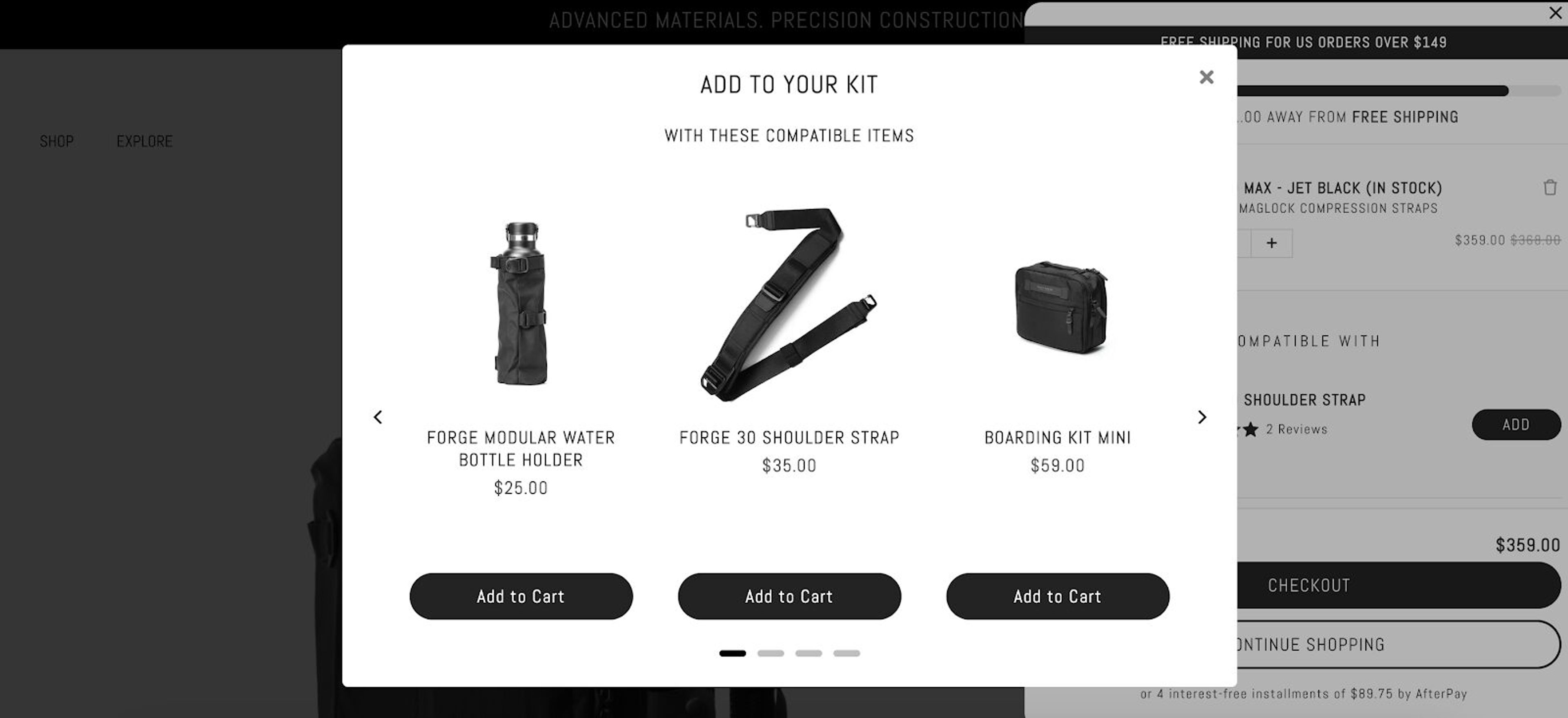 Black Ember's upsell popup makes the buying process even more enjoyable with offering related products.
