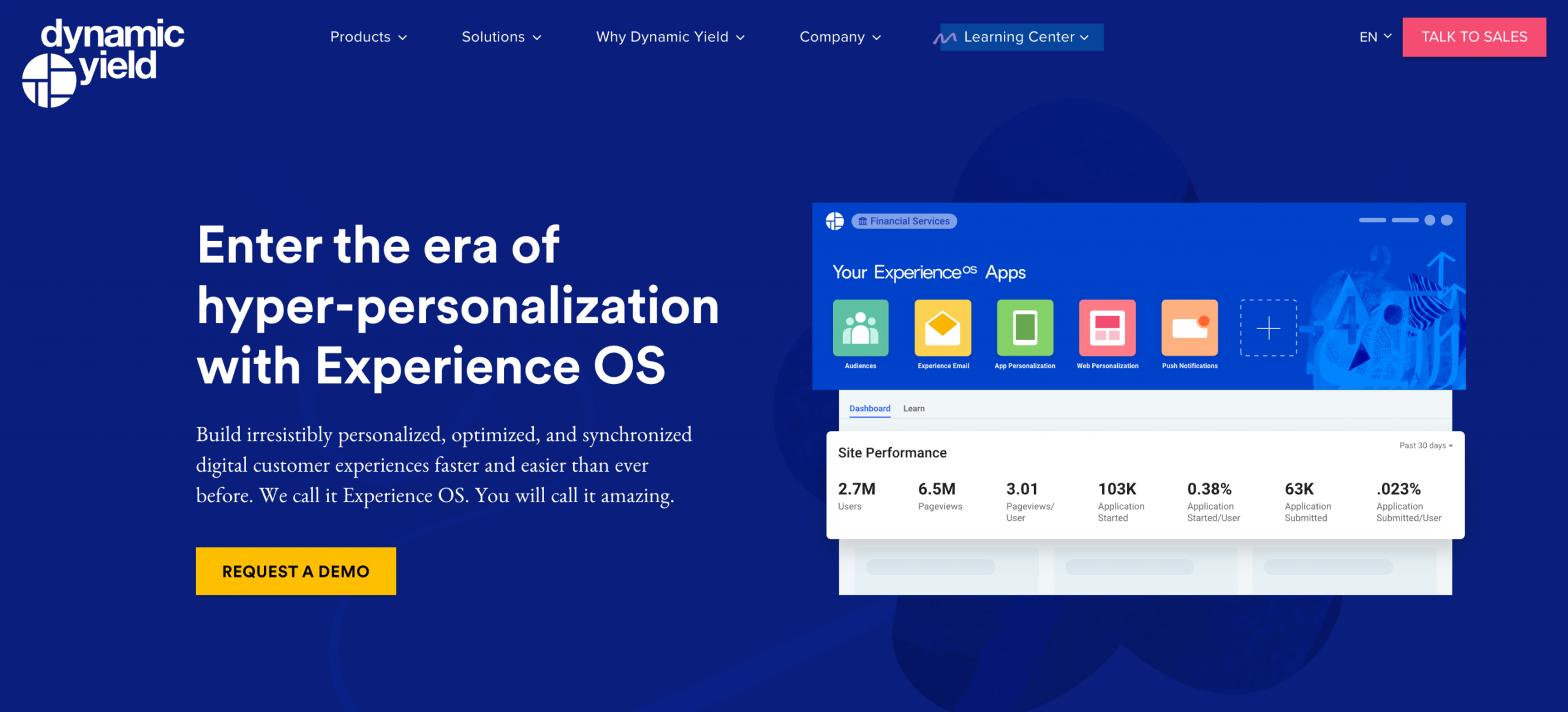 Dynamic Yield testing platforms