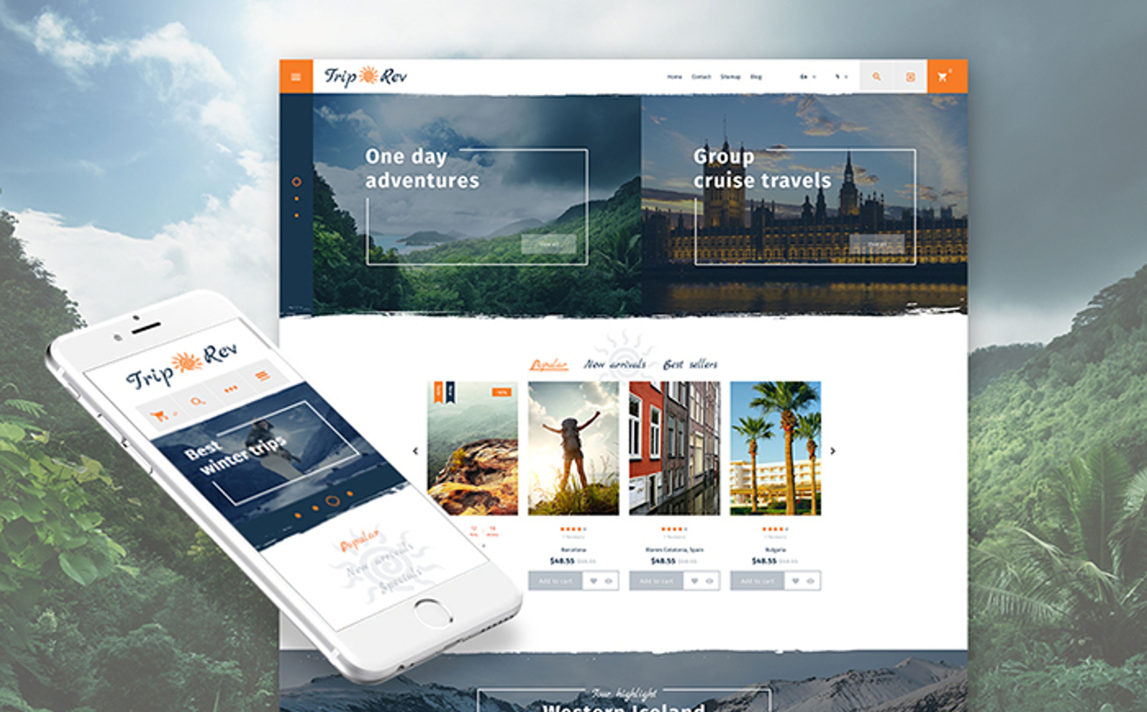 Simple navigation template for ecommerce websites