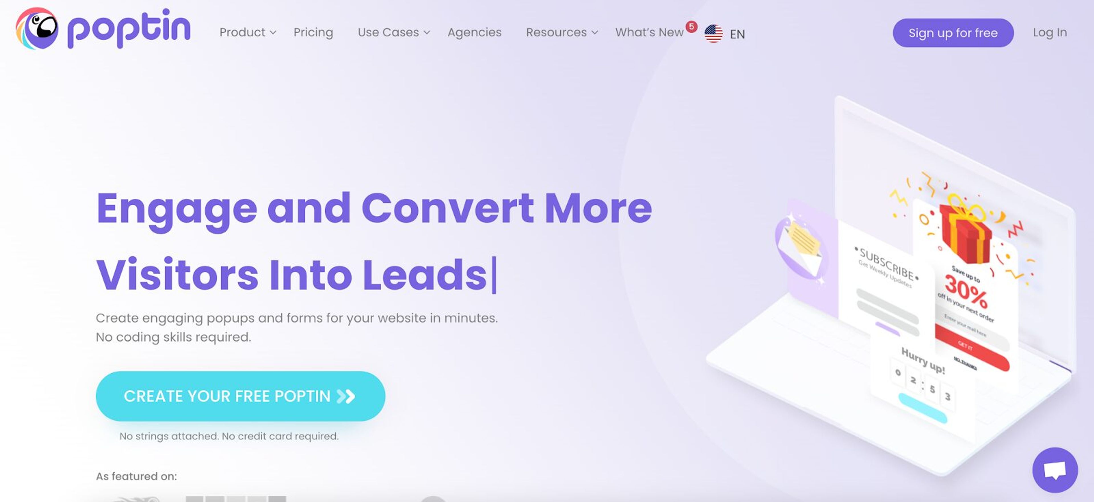 Poptin popup builder alternative to Popup Maker, showcasing exit-intent and scroll triggers, A/B testing, and analytics to optimize popup performance.