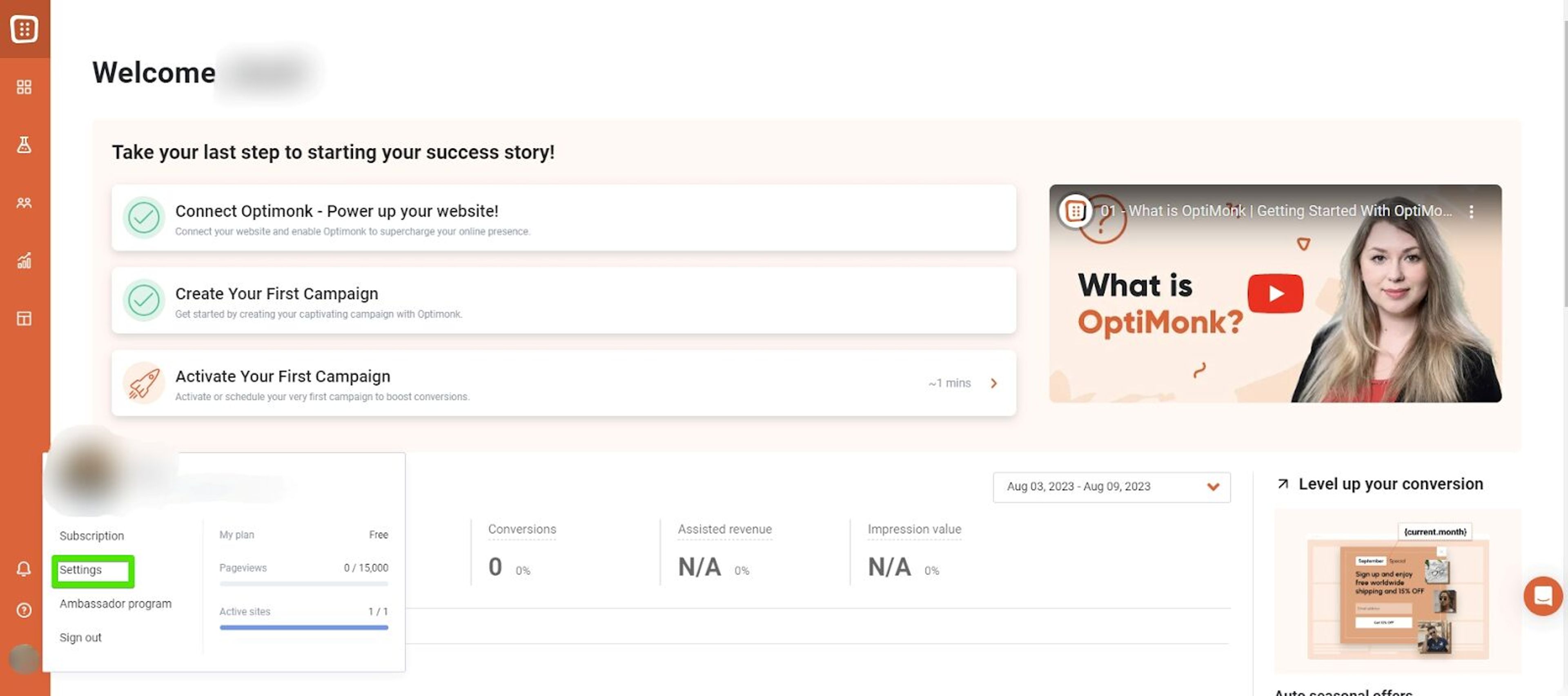 Connect your BigCommerce website to OptiMonk popup builder.