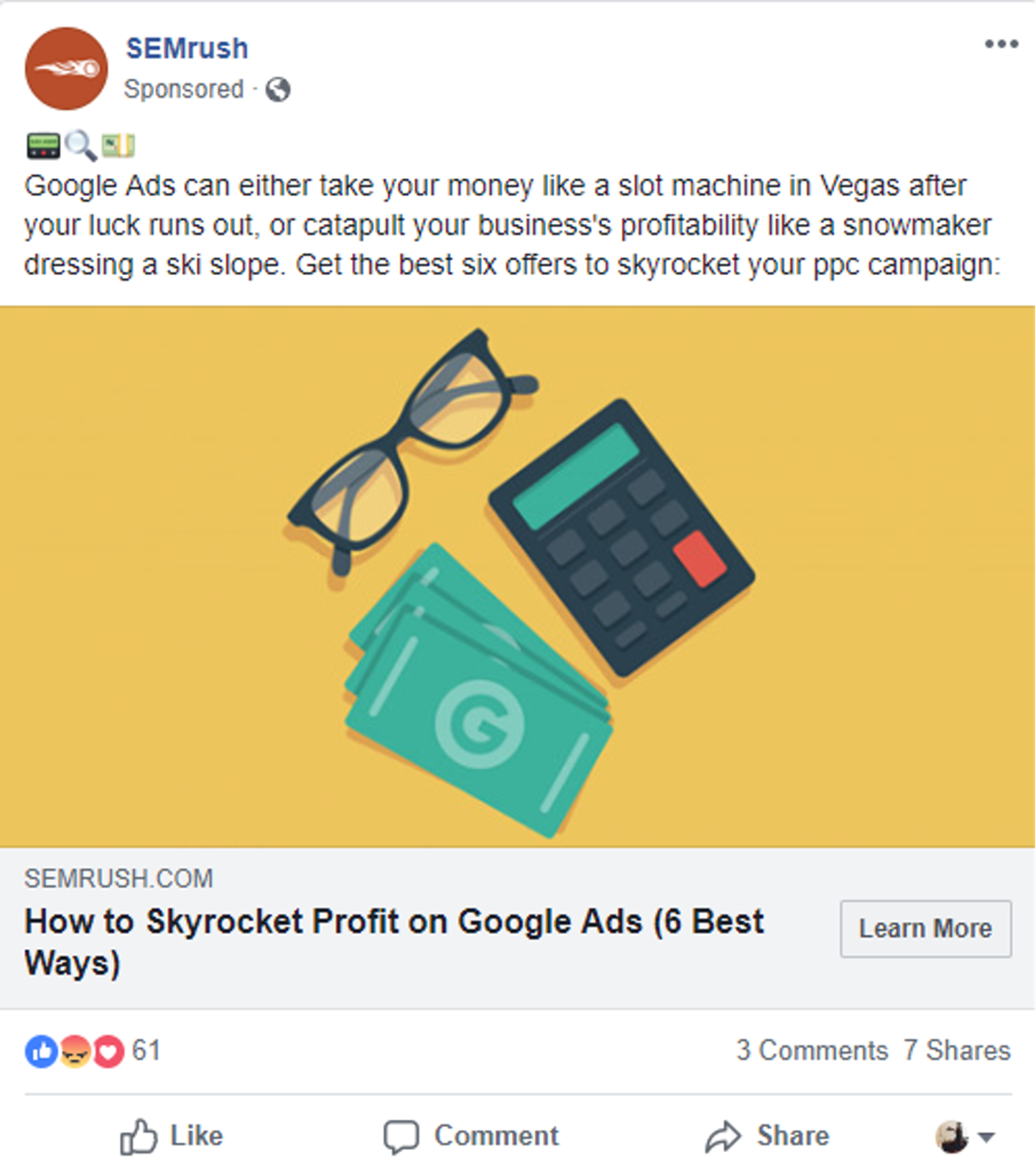ecommerce funnel example by SEMrush