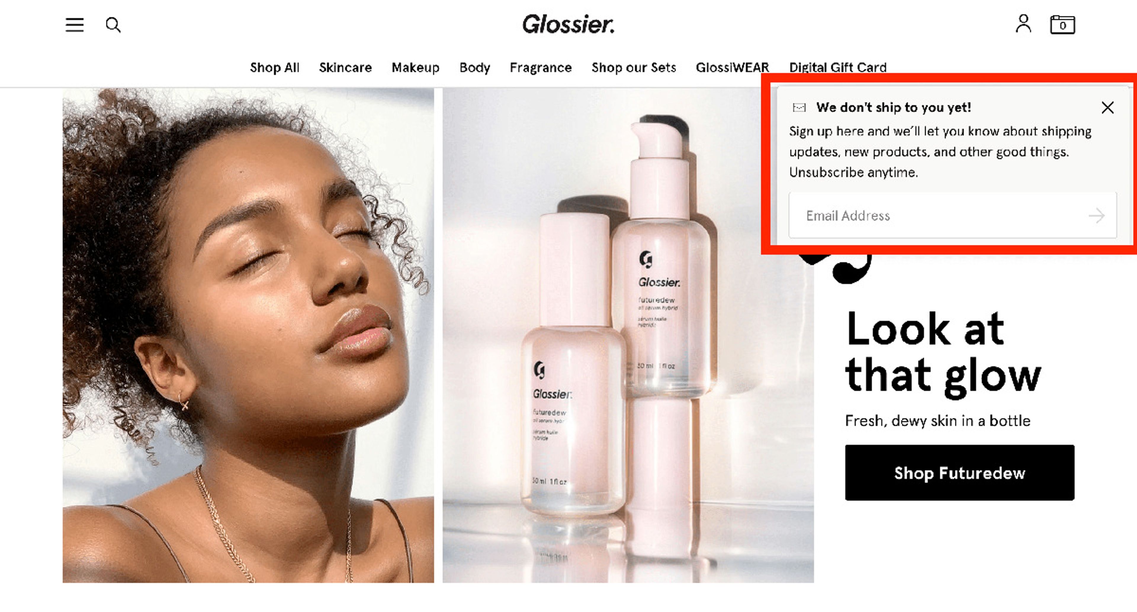 Glossier's personalization