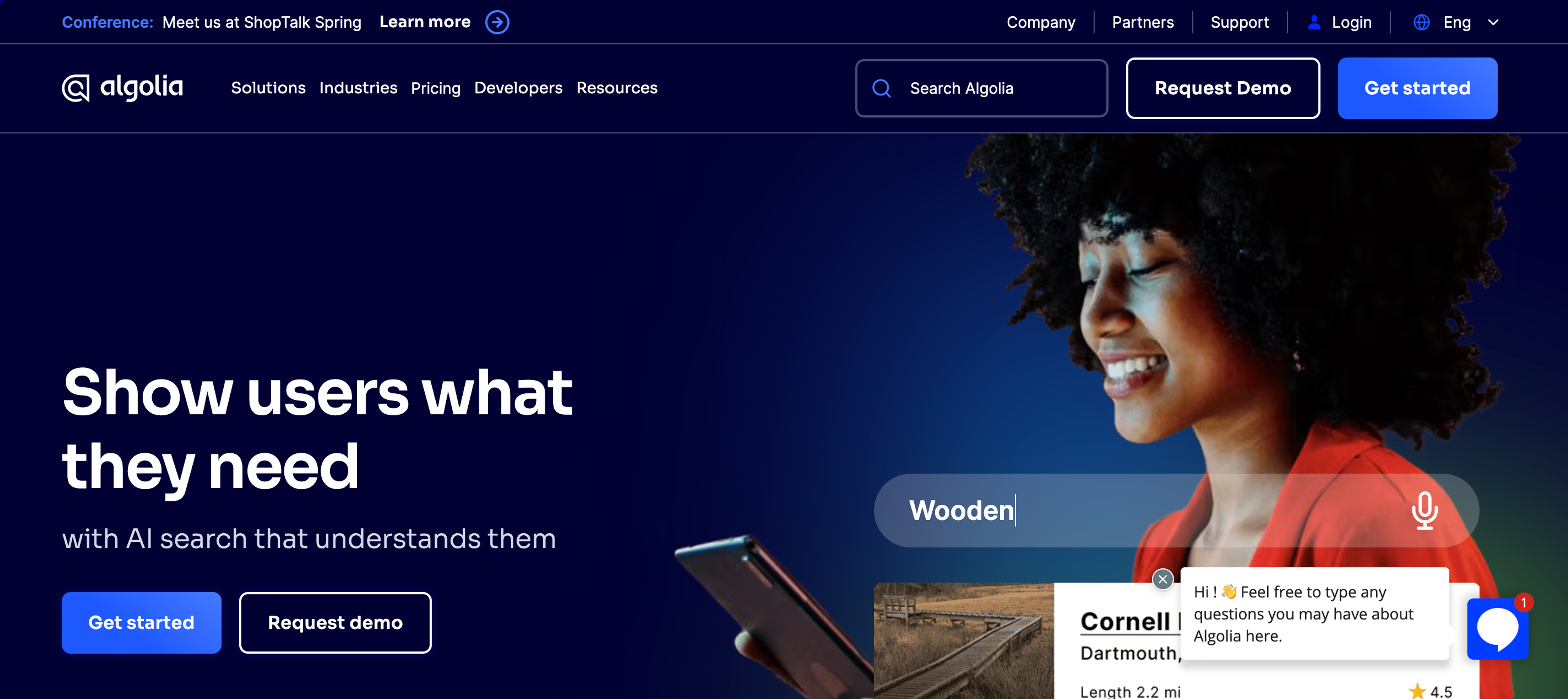 Meet with customer preferences by personalizing your search results with Algolia.