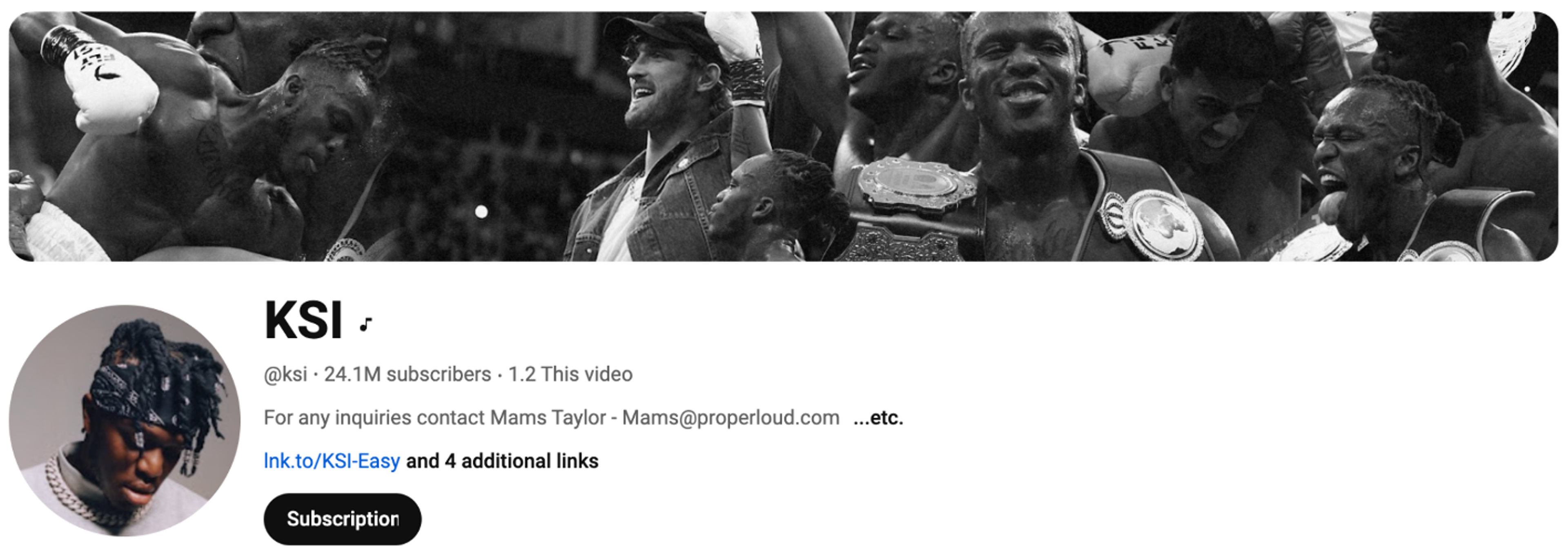 KSI YouTube subscribers